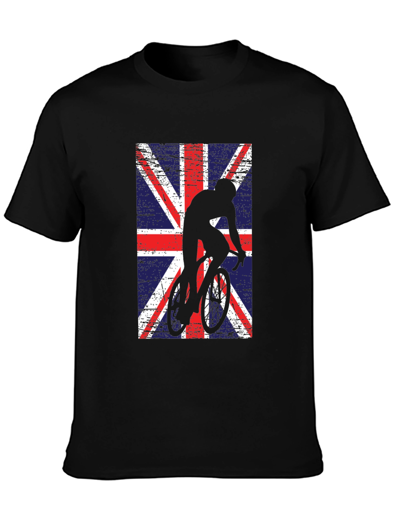 Union Jack Cyclist Graphic Tee - Black