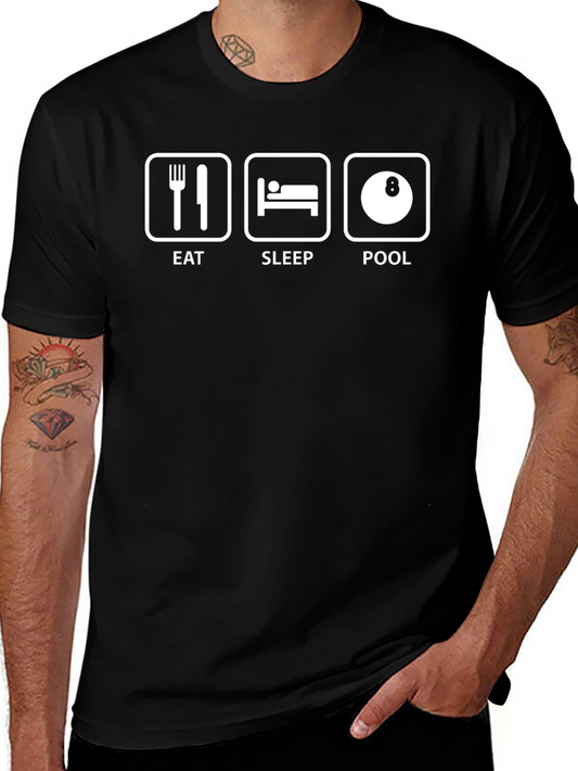 Eat Sleep Pool Funny T-Shirt - Billiards Player Gift