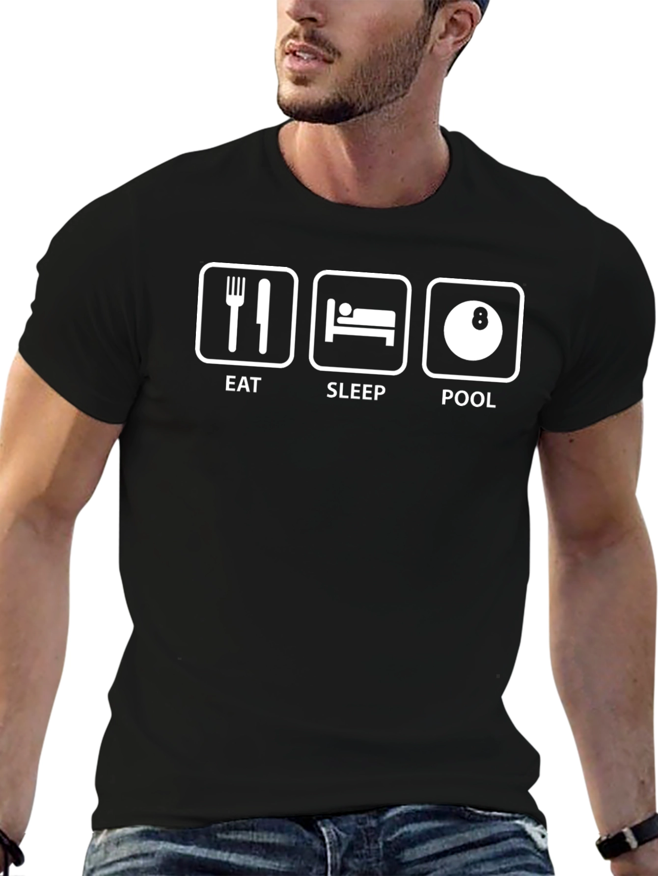 Eat Sleep Pool Funny T-Shirt - Billiards Player Gift