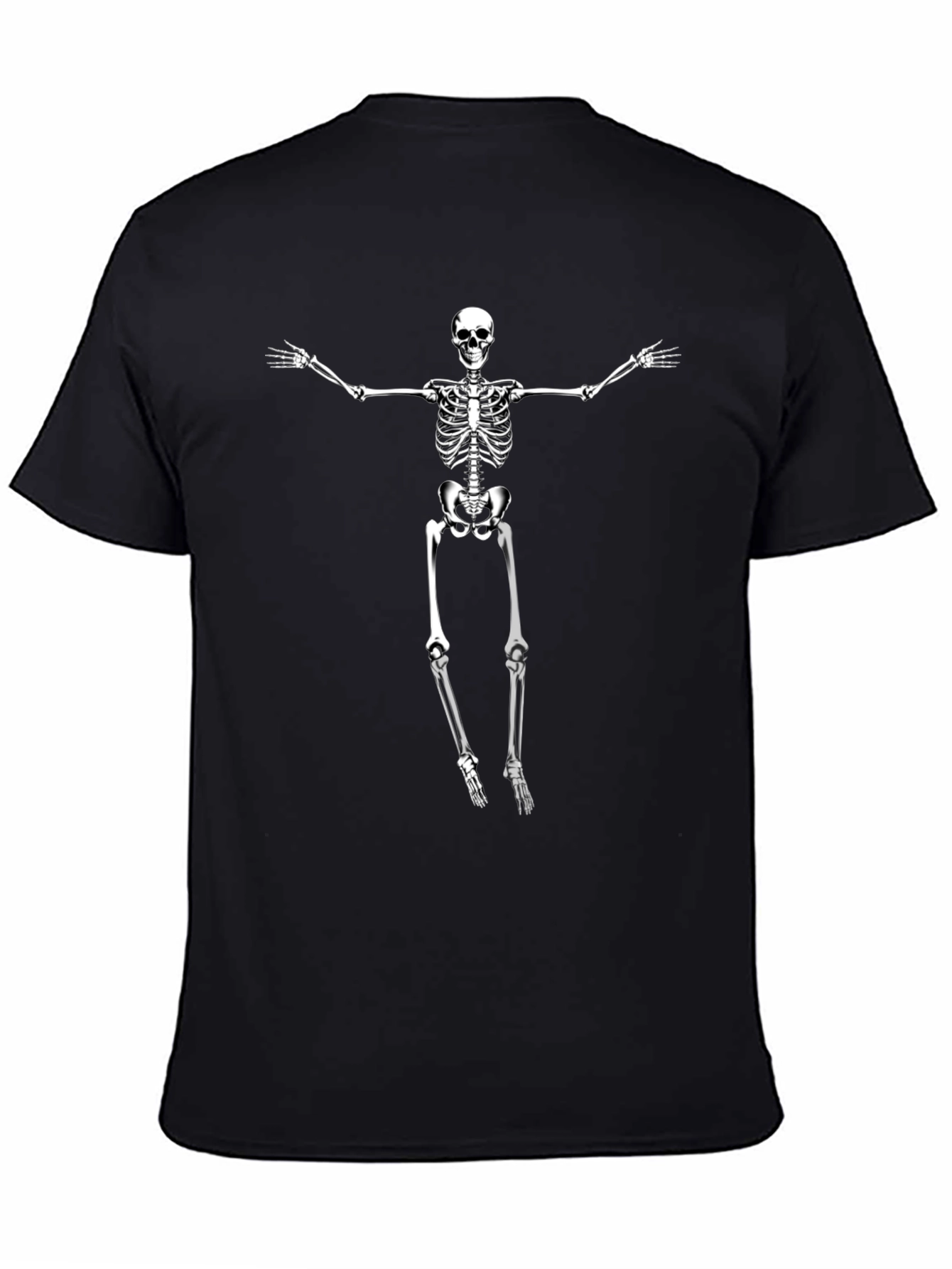 Skeleton Graphic Print Black Tee Shirt