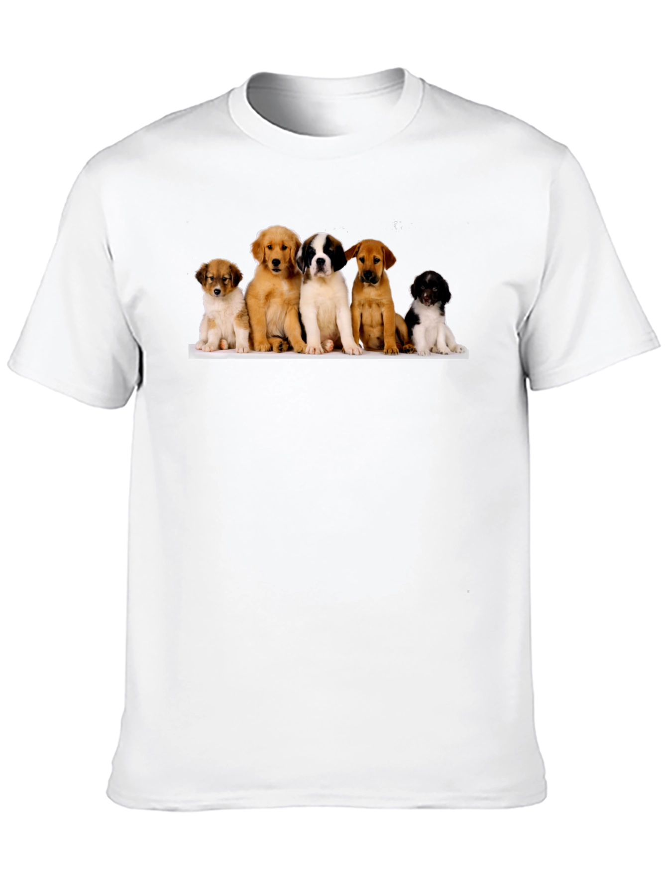 Puppy Pile T-Shirt - Black Cotton Blend