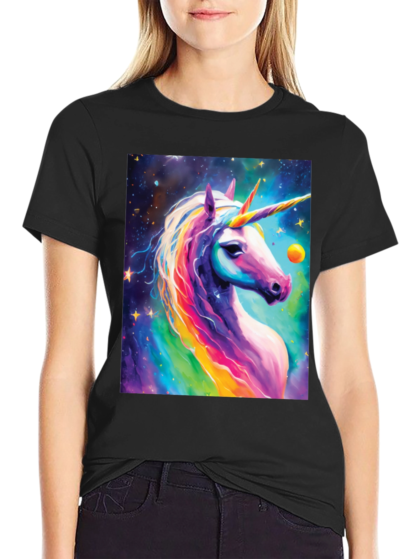 Unicorn Galaxy T-Shirt: Magical Rainbow Design