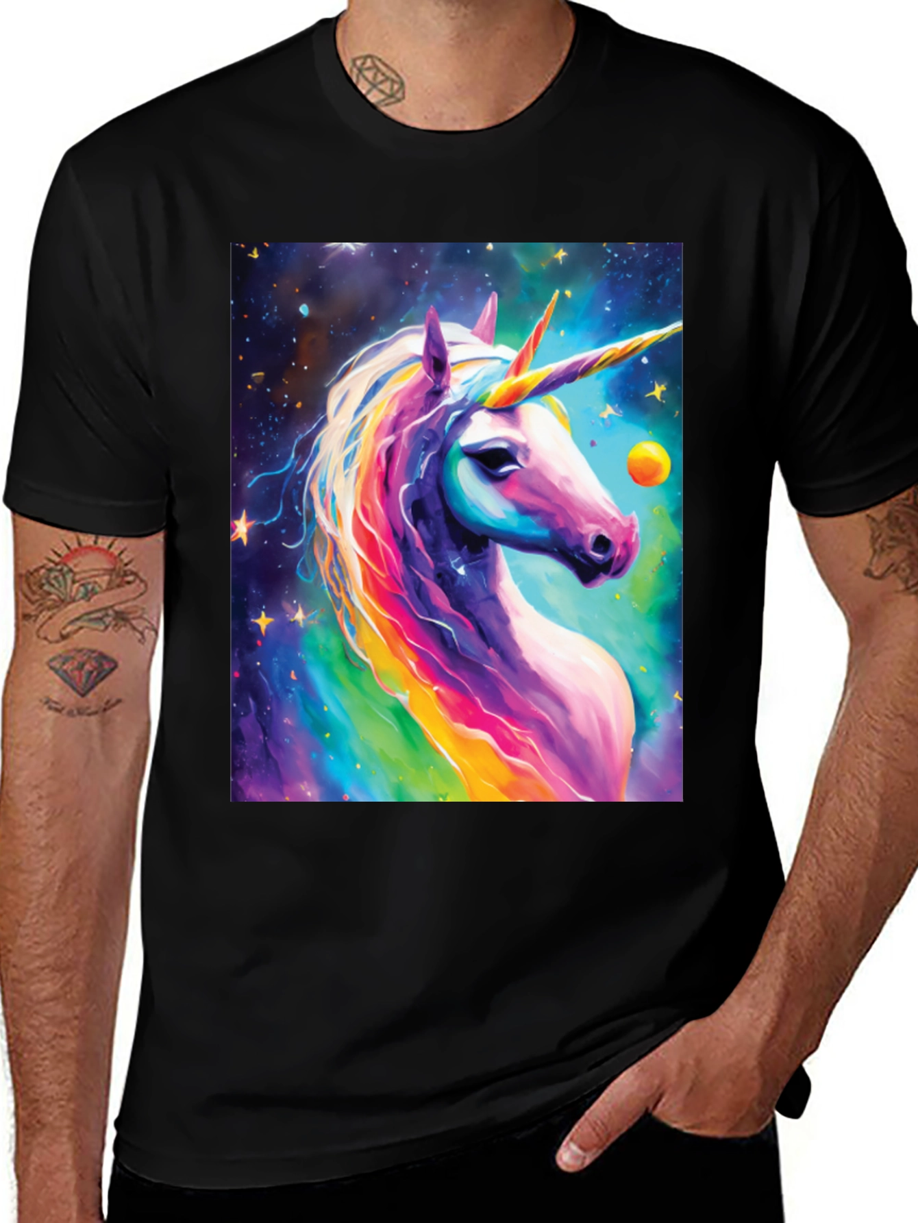 Unicorn Galaxy T-Shirt: Magical Rainbow Design