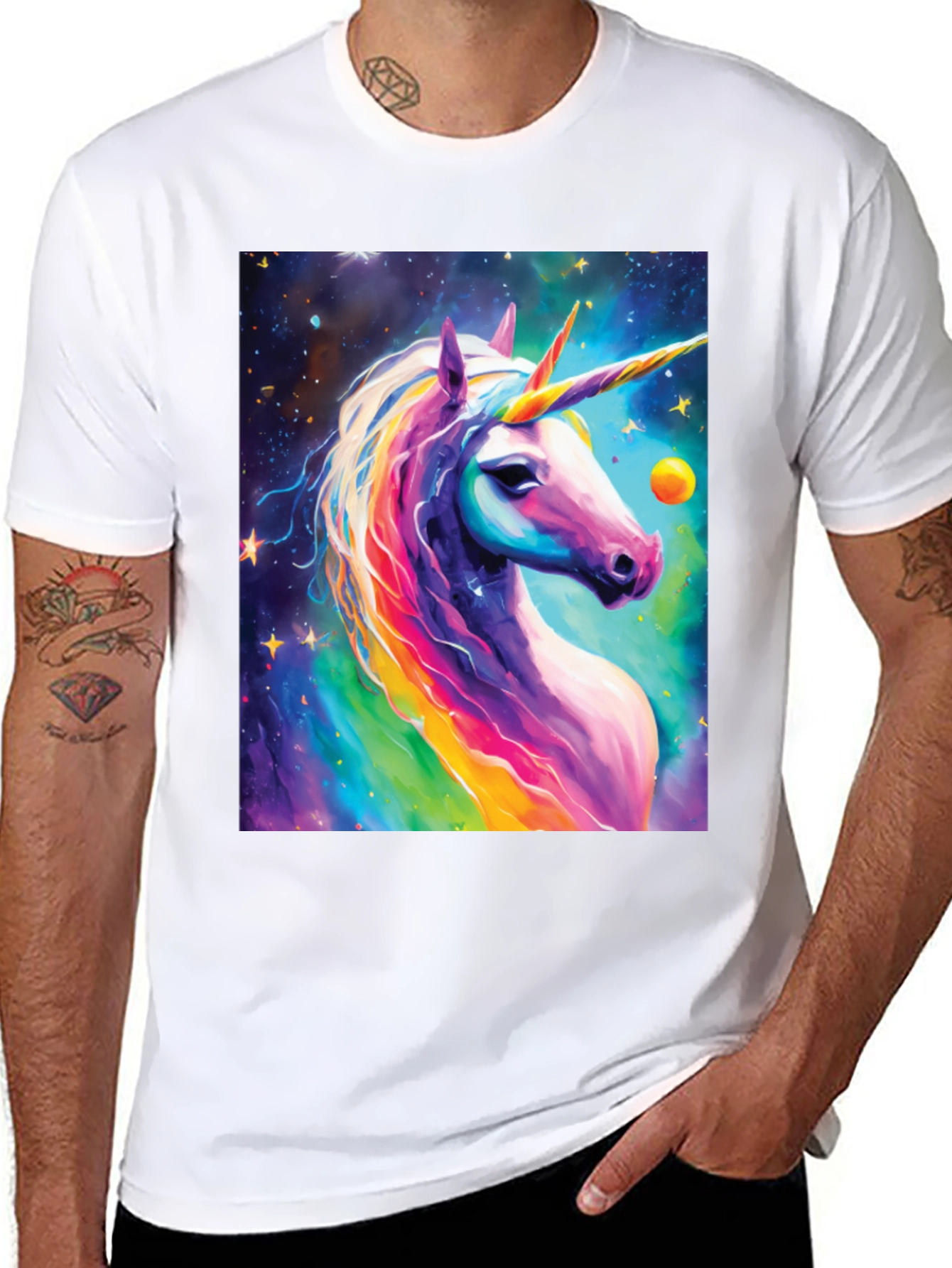 Unicorn Galaxy T-Shirt: Magical Rainbow Design