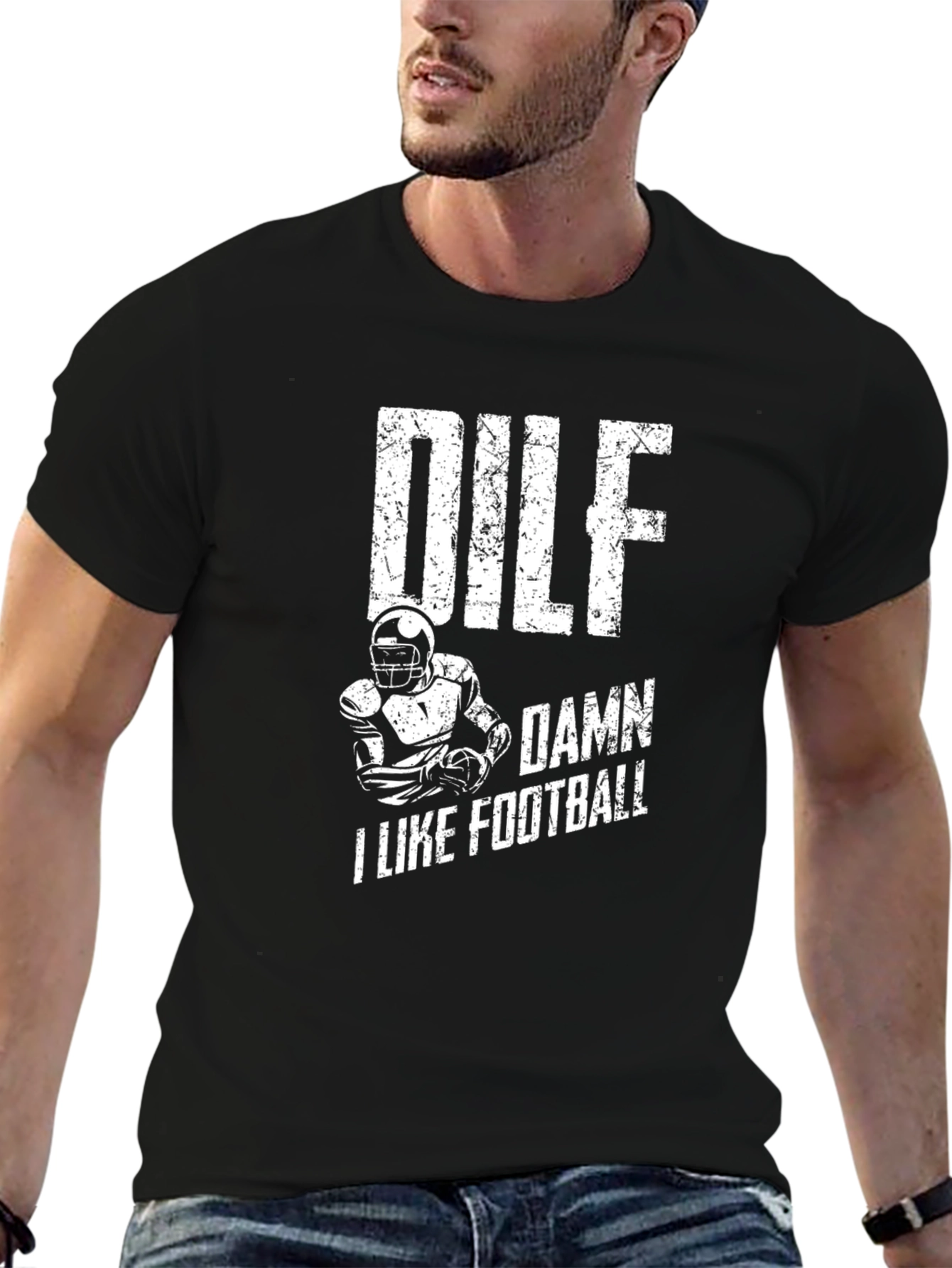 DILF I Like Football Graphic T-Shirt