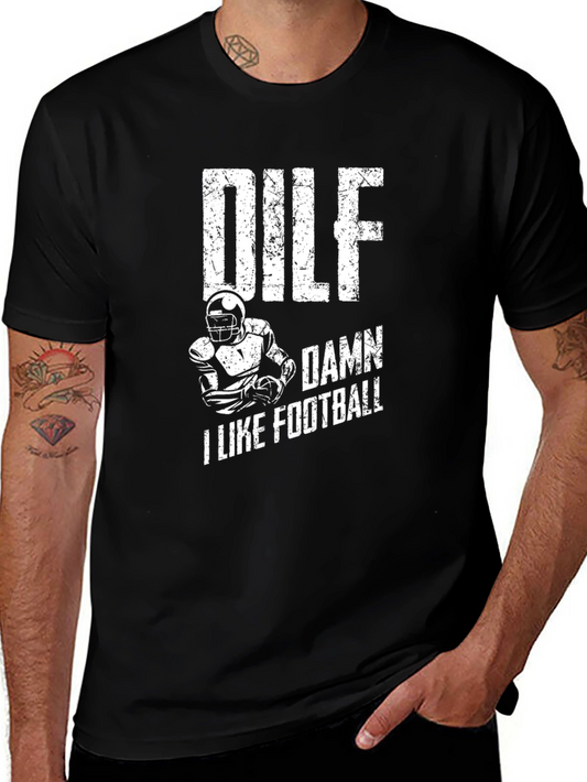 DILF I Like Football Graphic T-Shirt