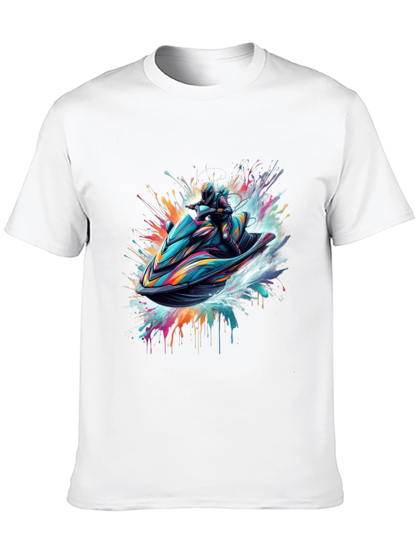 Jet Ski Rider Black T-Shirt - Vibrant Graphic Tee
