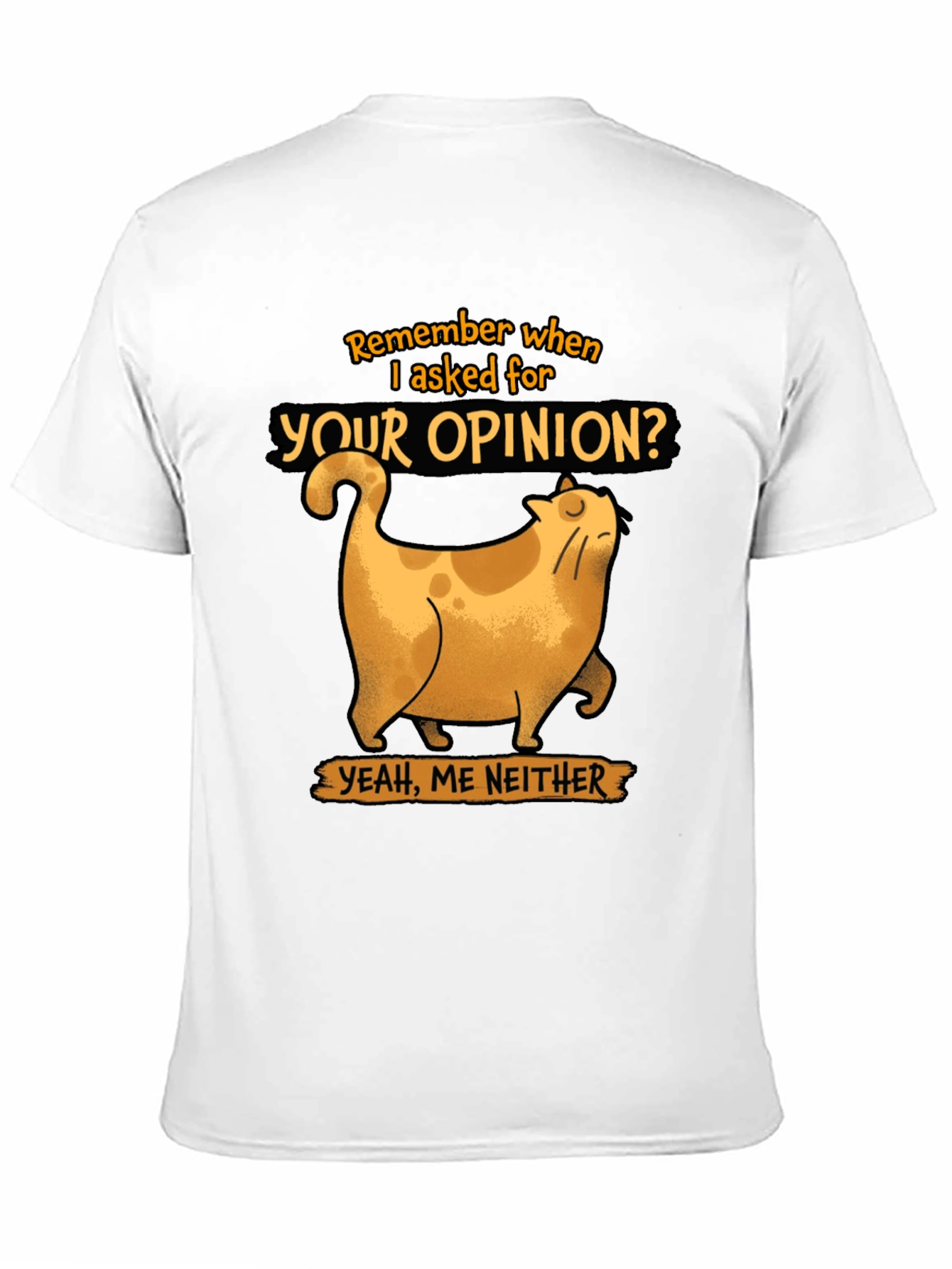 Funny Cat Opinion Graphic Tee - Black Cotton T-Shirt