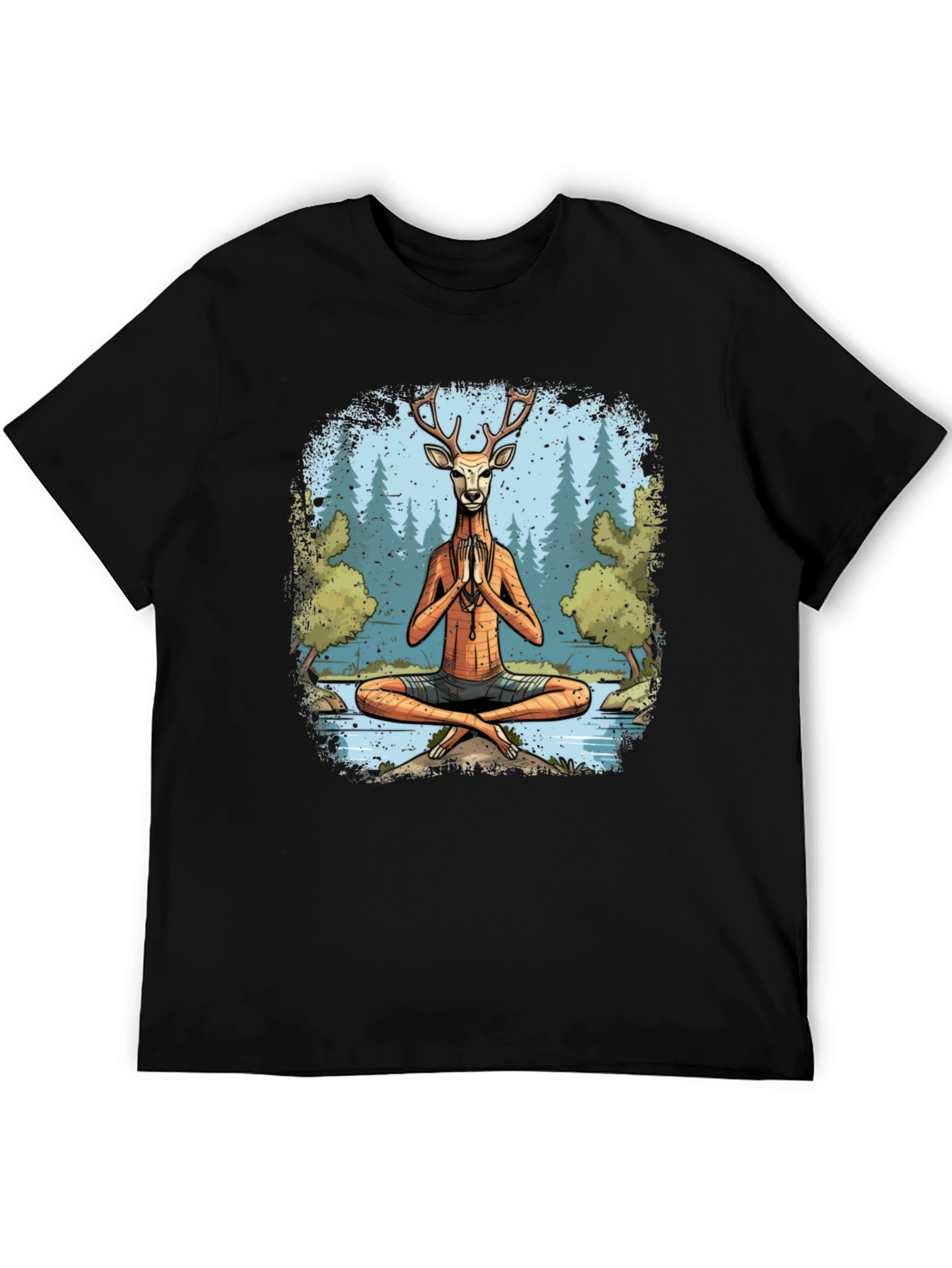 Yoga Deer T-Shirt - Meditating Wildlife Tee