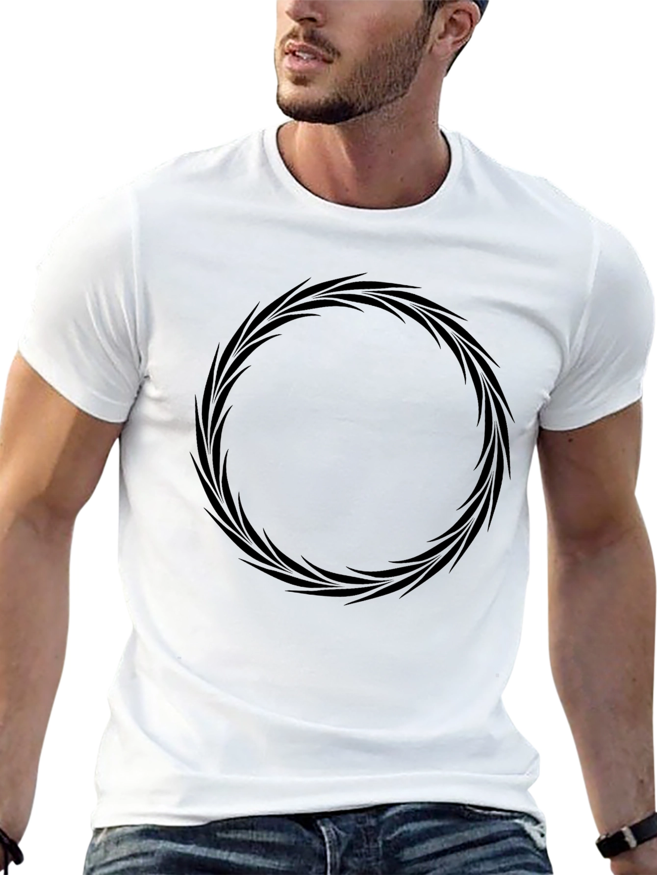 Black Graphic Tee - Circular Design