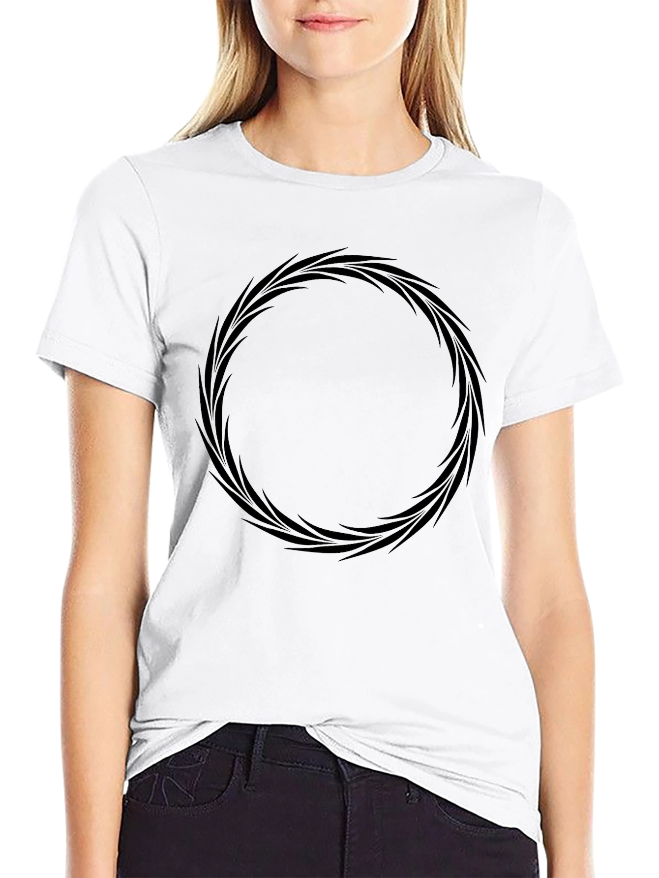 Black Graphic Tee - Circular Design