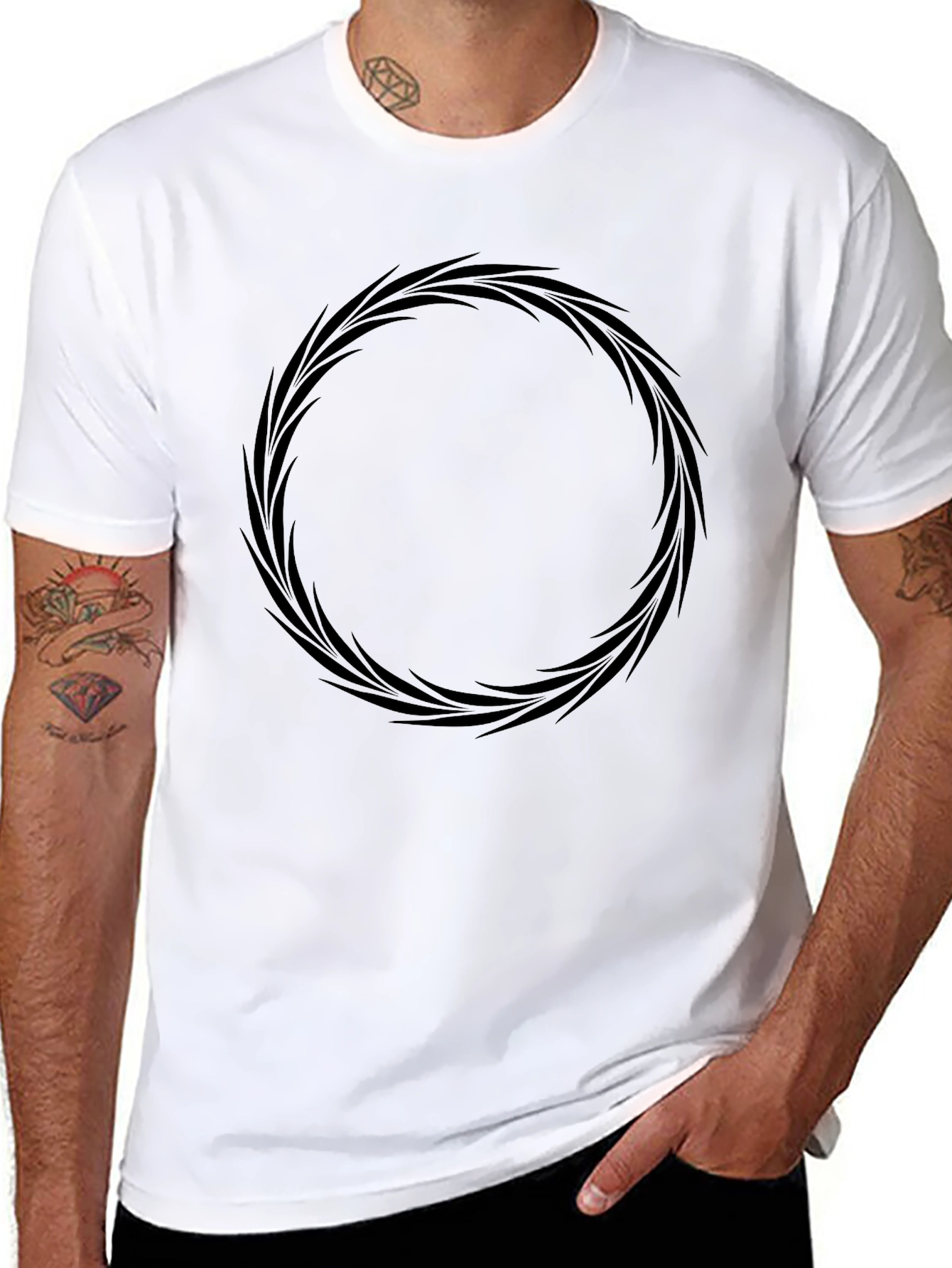 Black Graphic Tee - Circular Design