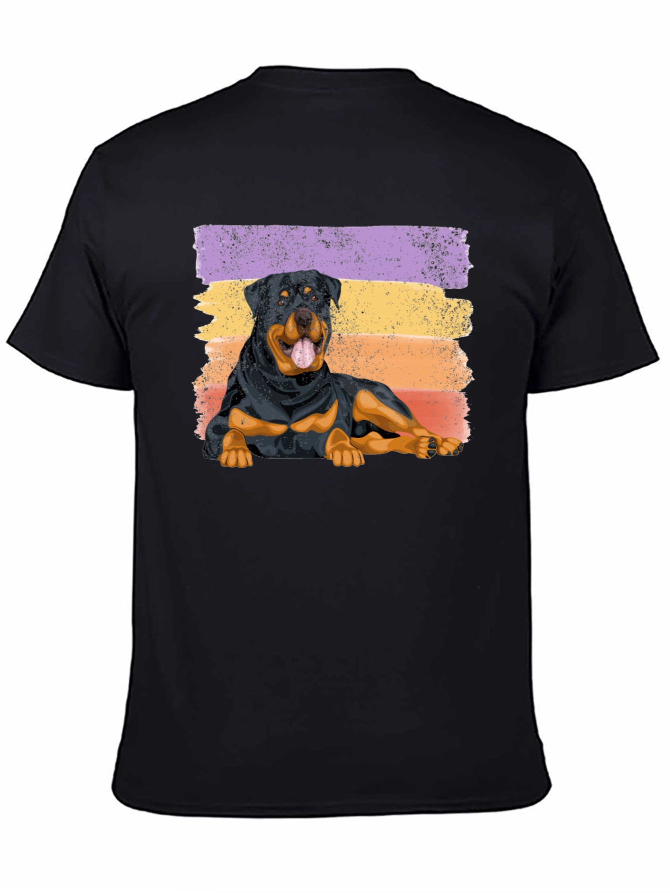 Rottweiler Dog Sunset Graphic Tee - Black