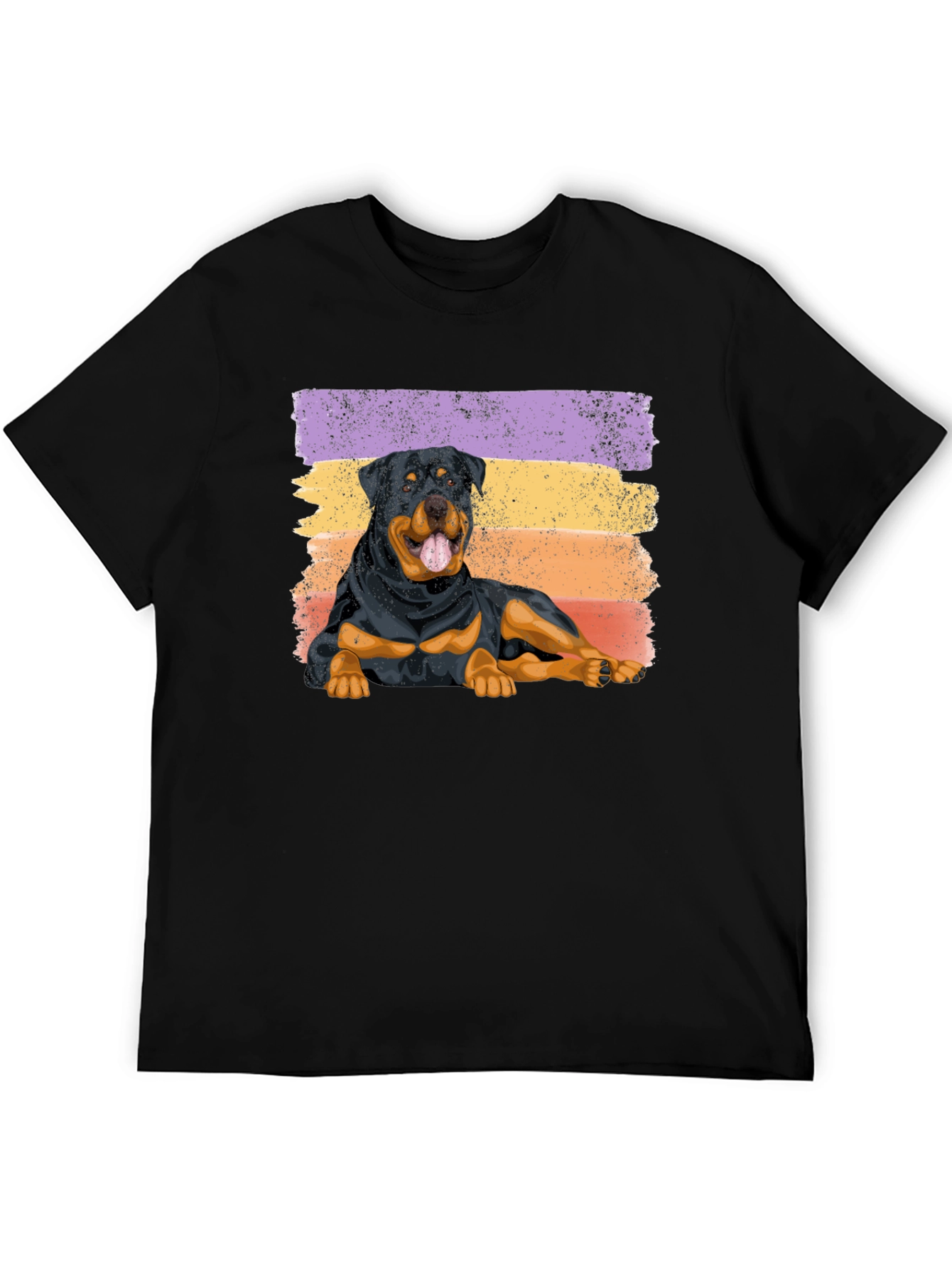 Rottweiler Dog Sunset Graphic Tee - Black