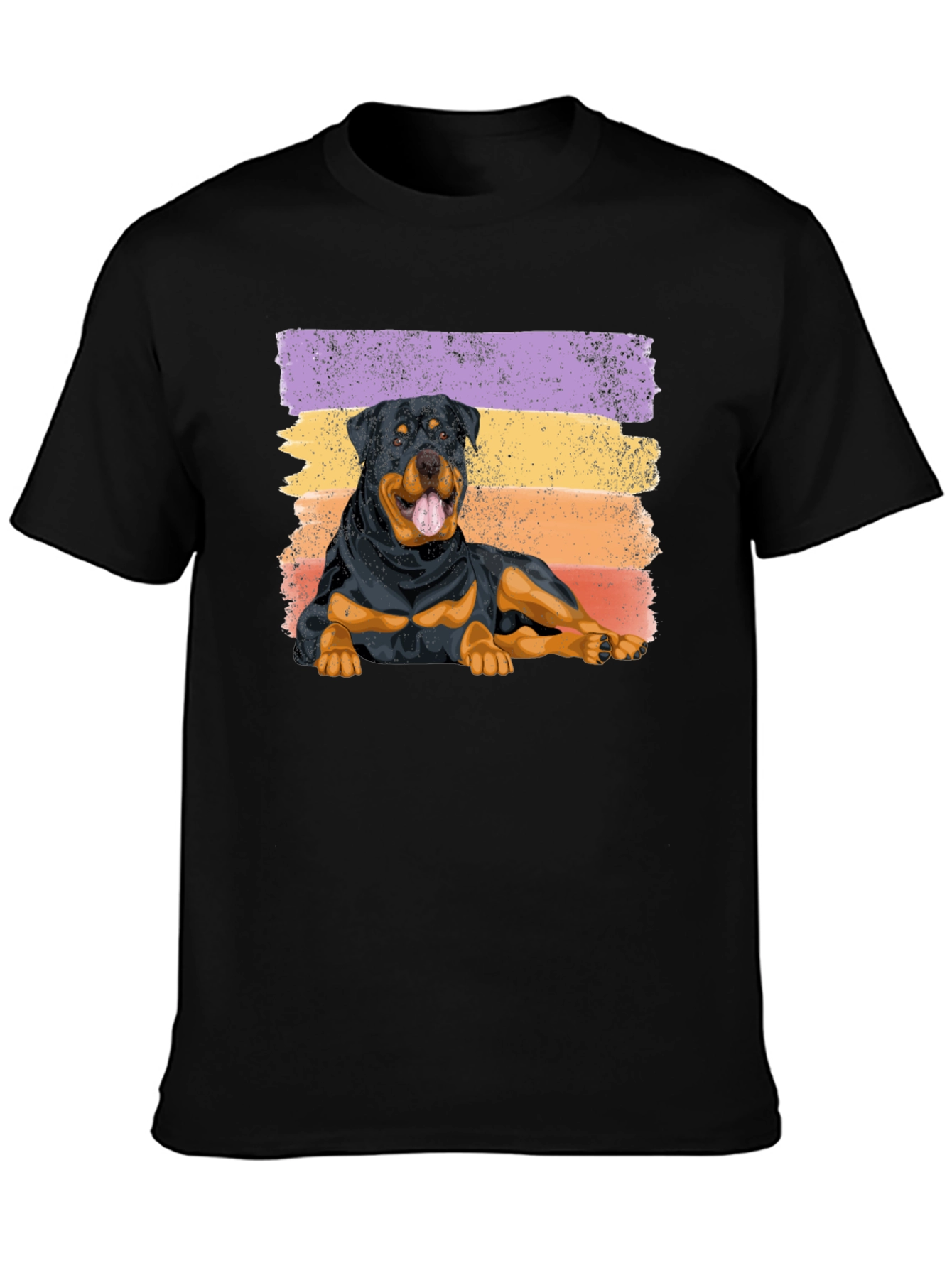 Rottweiler Dog Sunset Graphic Tee - Black