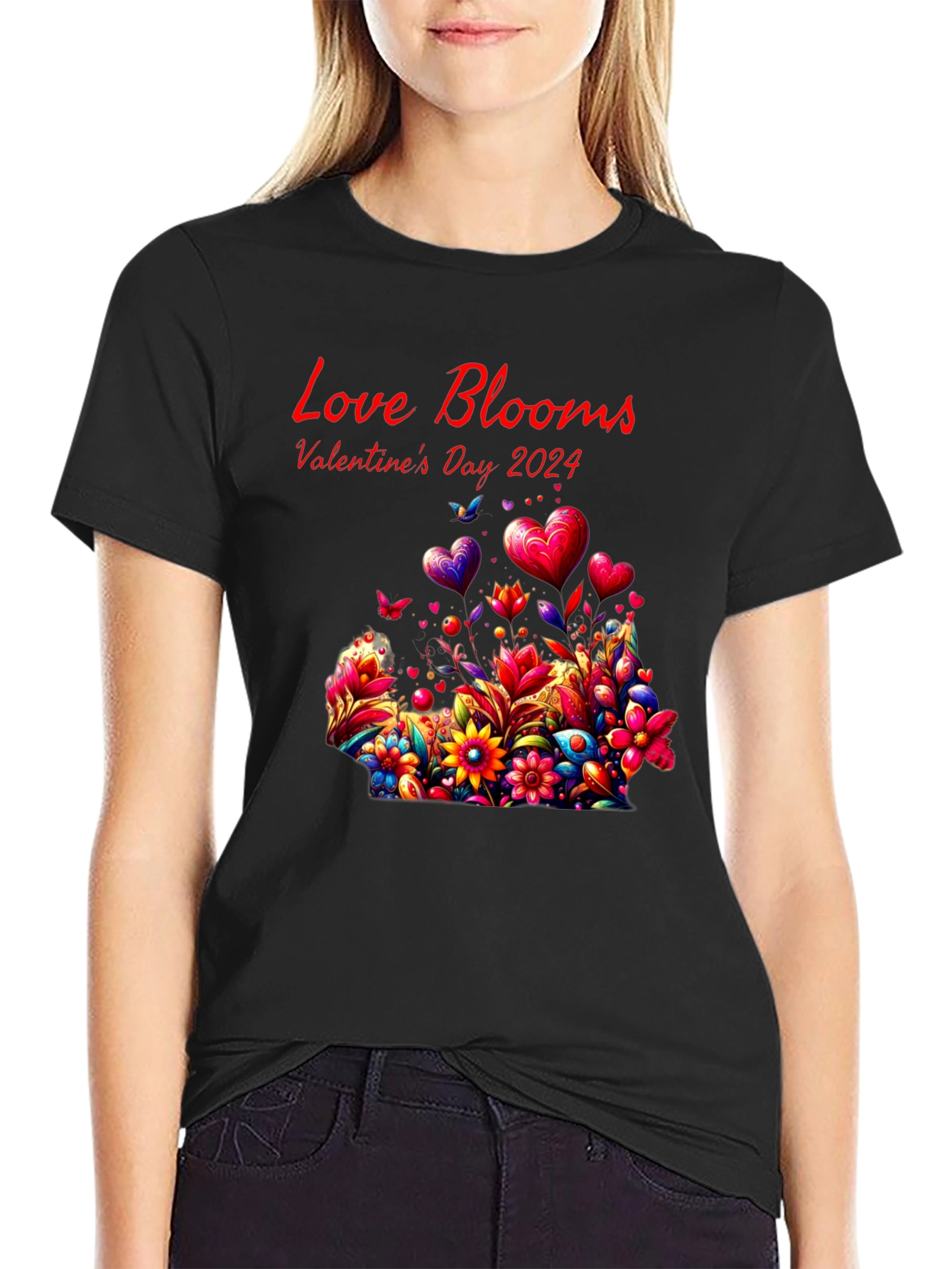 Valentines Day 2024 Love Blooms T-Shirt