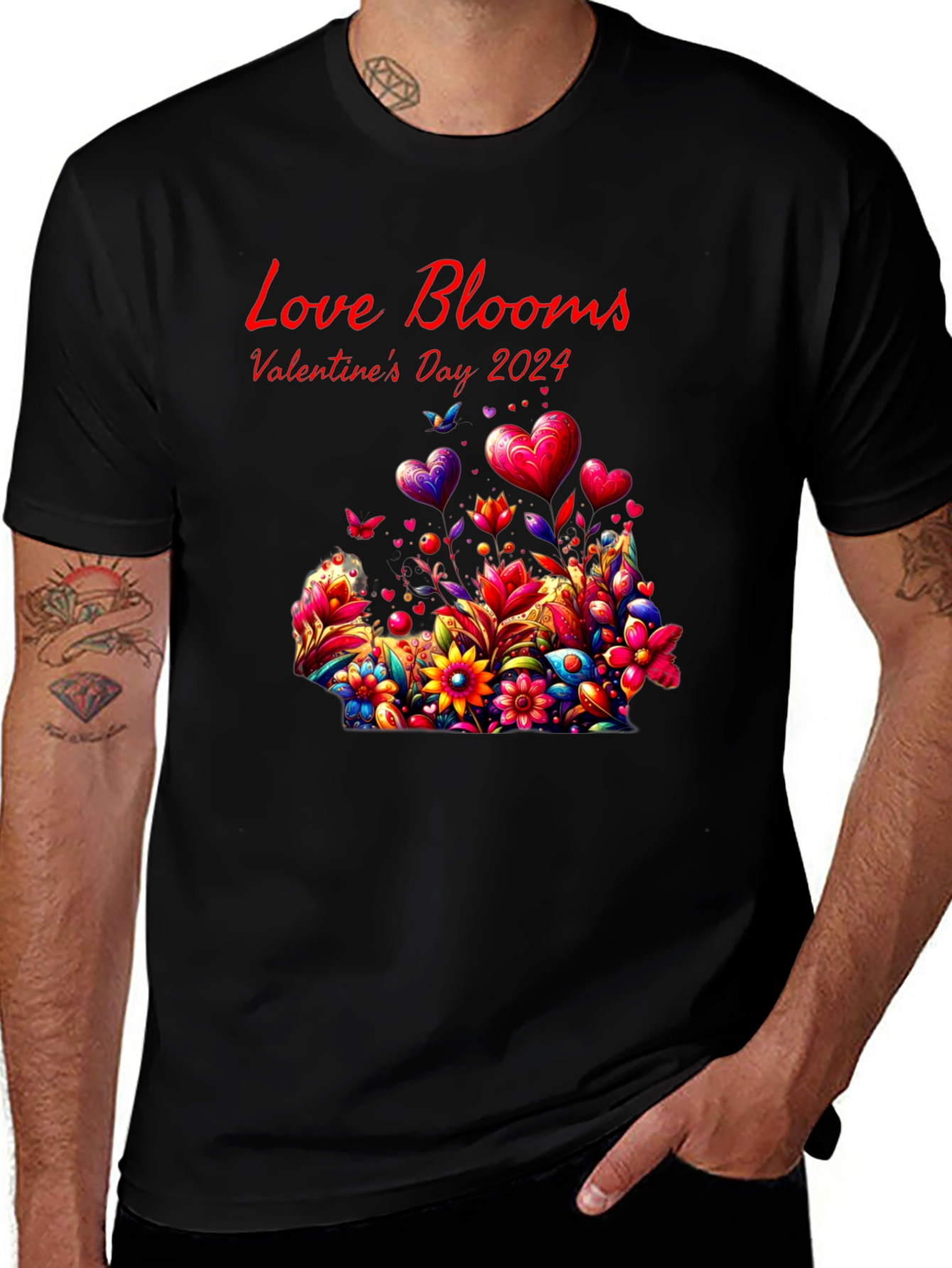 Valentines Day 2024 Love Blooms T-Shirt