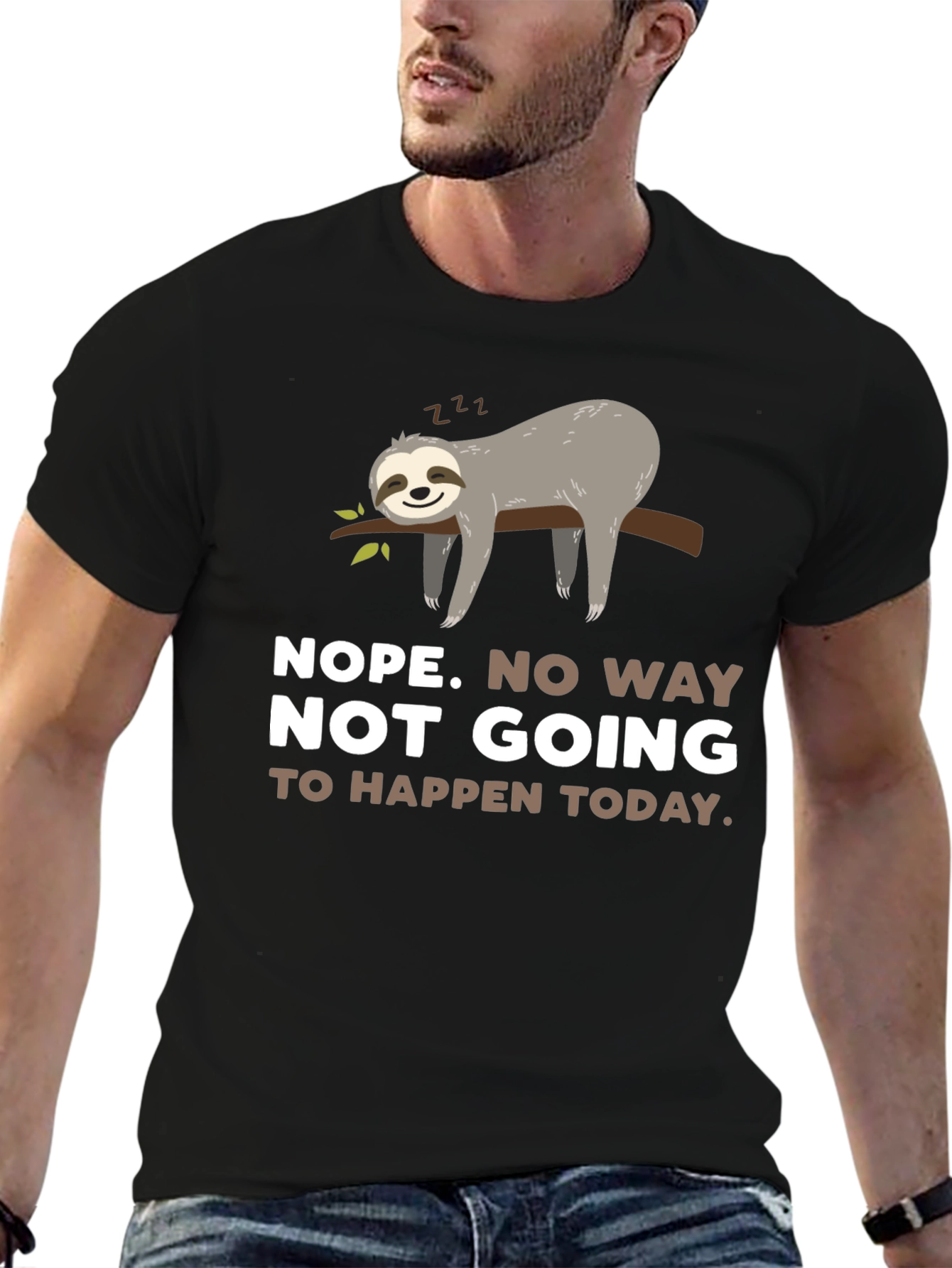 Nope Sloth Graphic T-Shirt