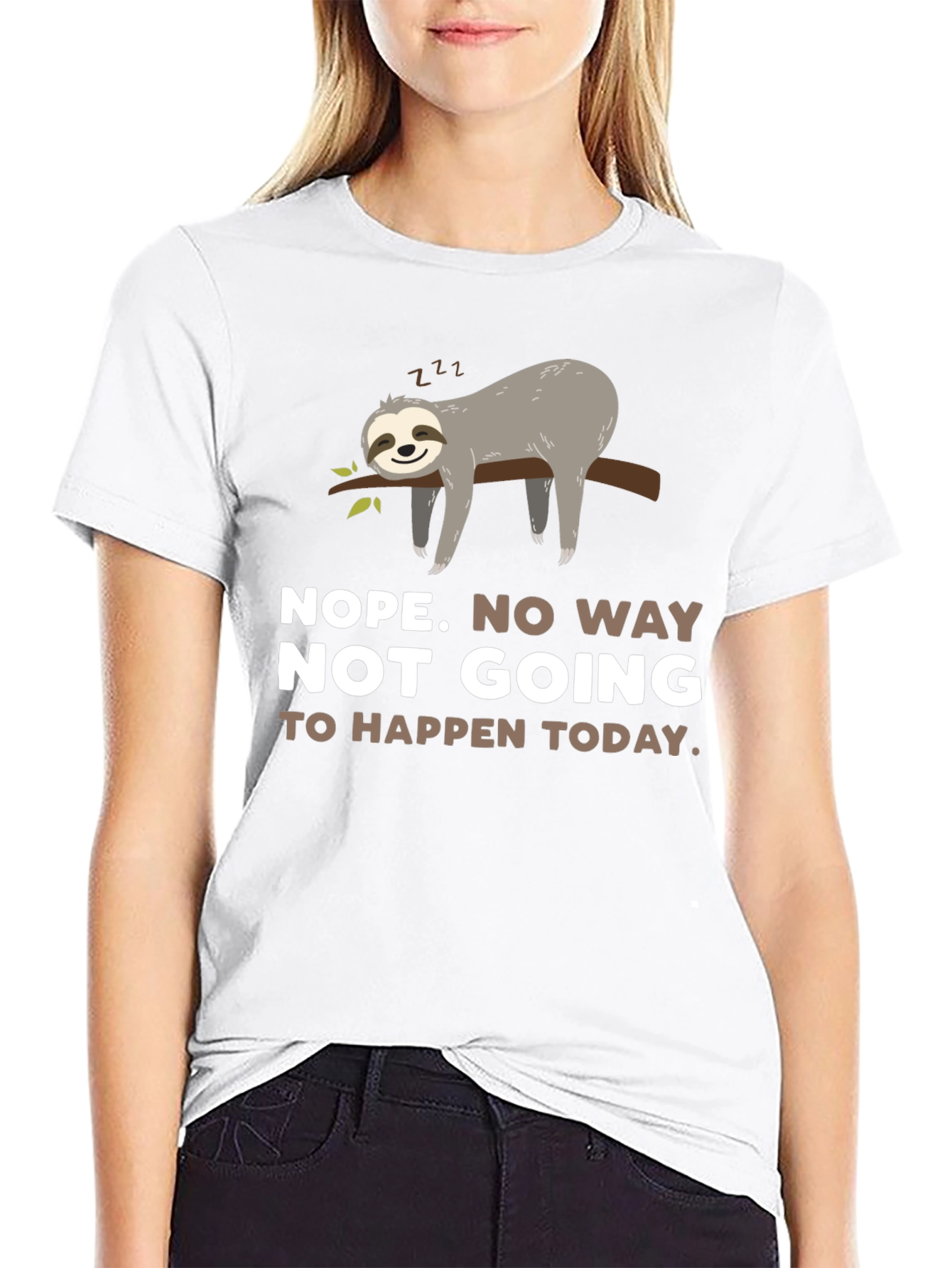 Nope Sloth Graphic T-Shirt