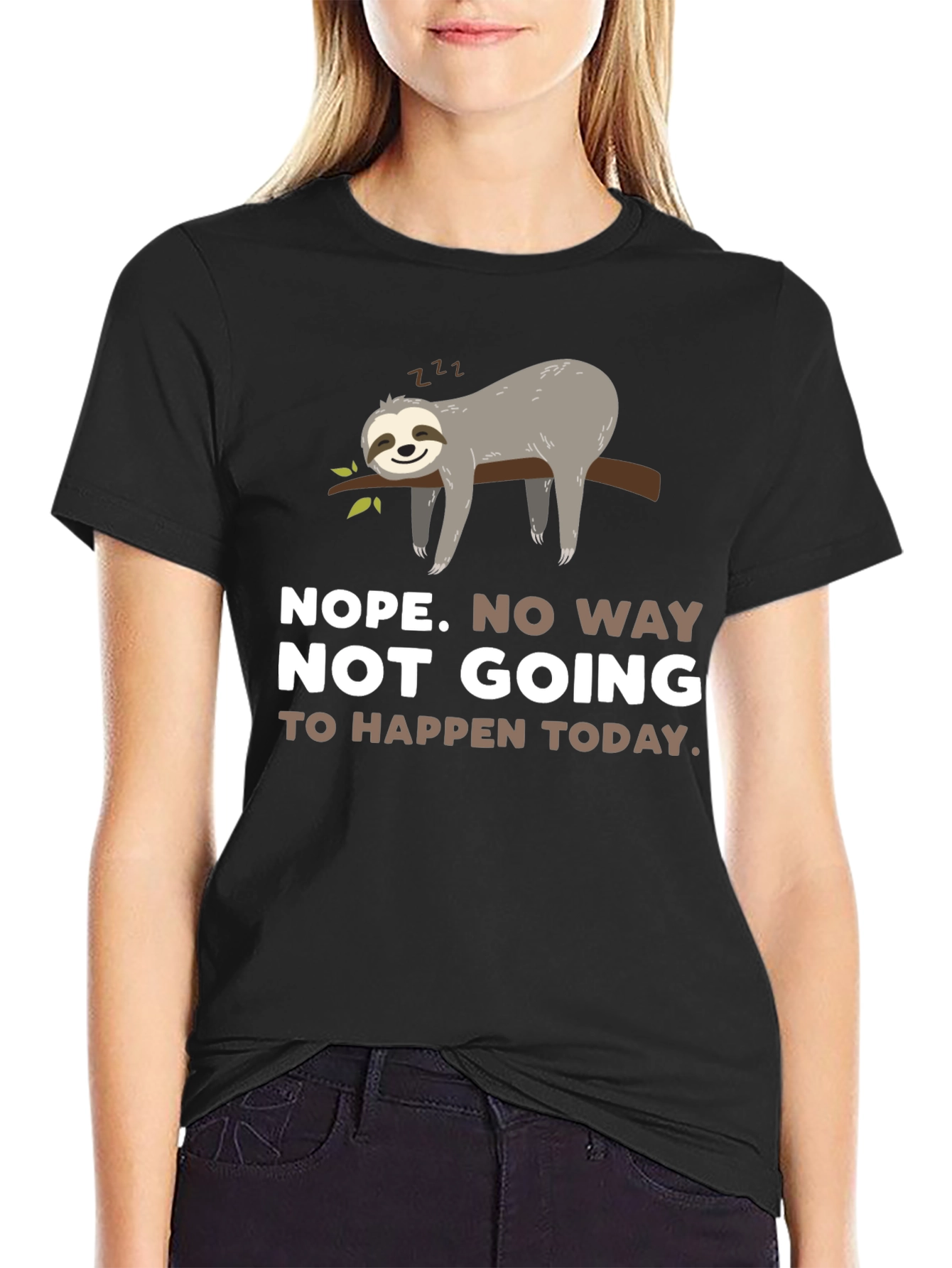 Nope Sloth Graphic T-Shirt