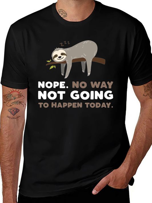 Nope Sloth Graphic T-Shirt