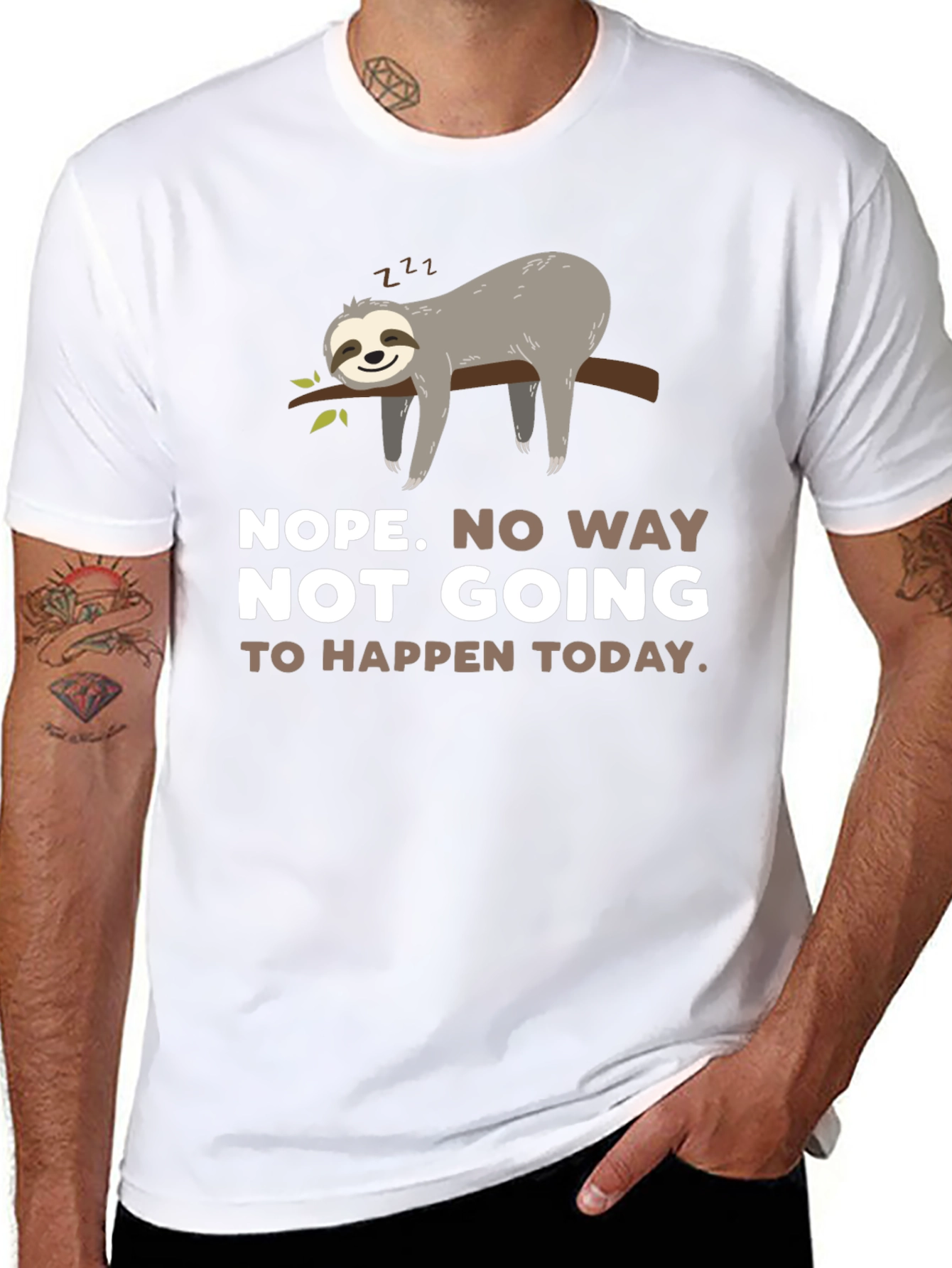 Nope Sloth Graphic T-Shirt