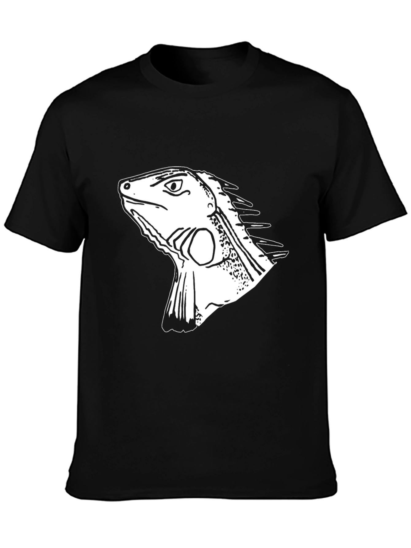 Iguana Graphic Tee - Black Cotton T-Shirt
