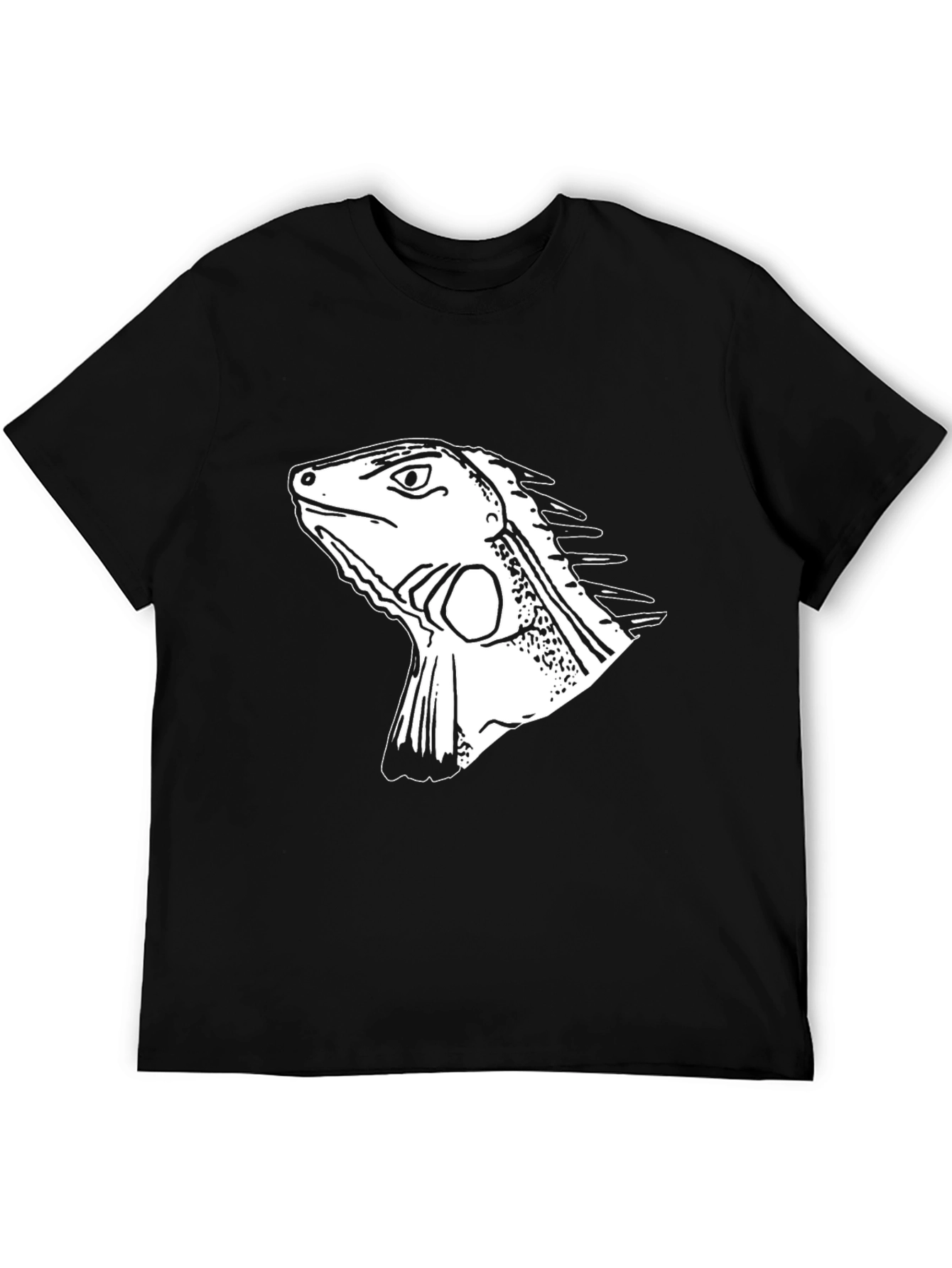 Iguana Graphic Tee - Black Cotton T-Shirt