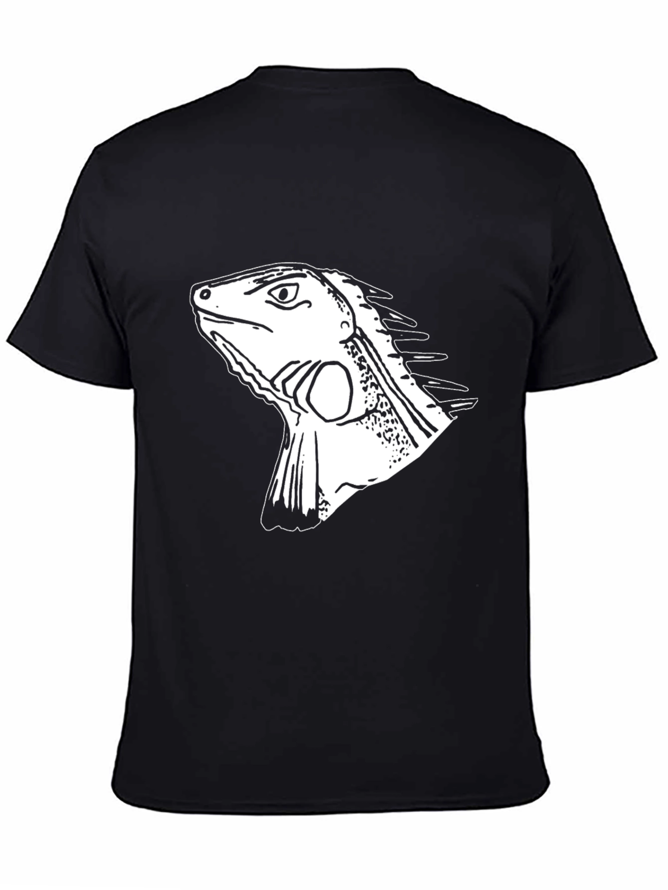 Iguana Graphic Tee - Black Cotton T-Shirt