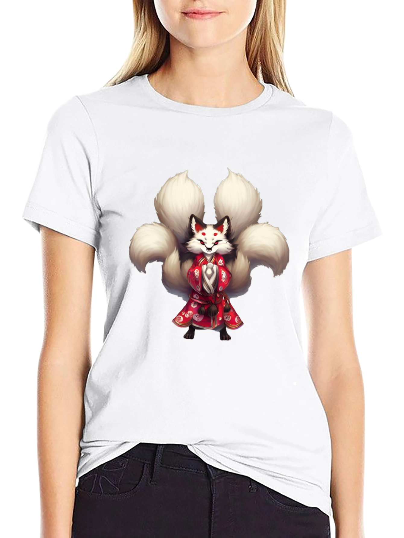 Nine-Tailed Fox Graphic Tee - Unique Anime Style