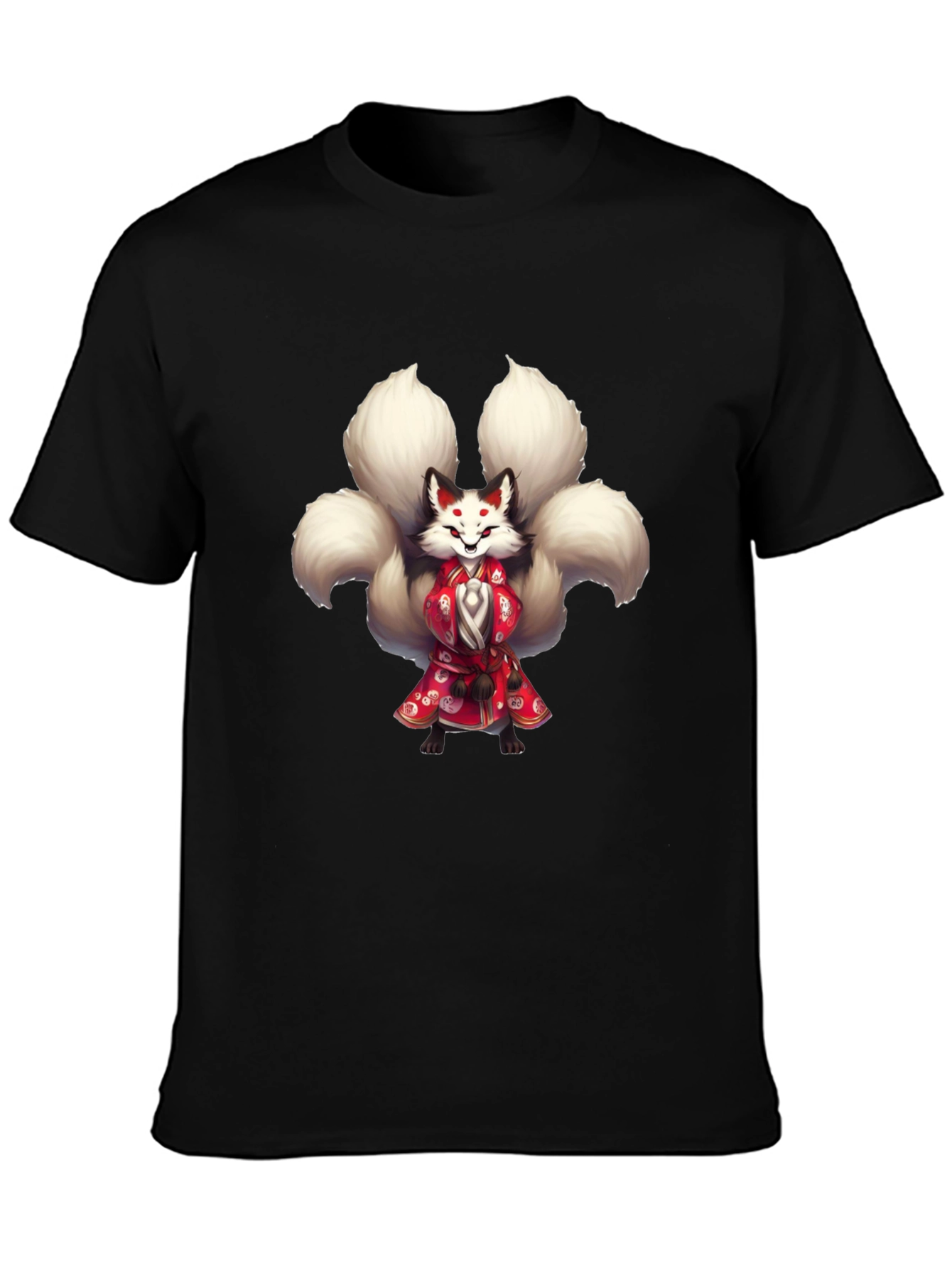 Nine-Tailed Fox Graphic Tee - Unique Anime Style