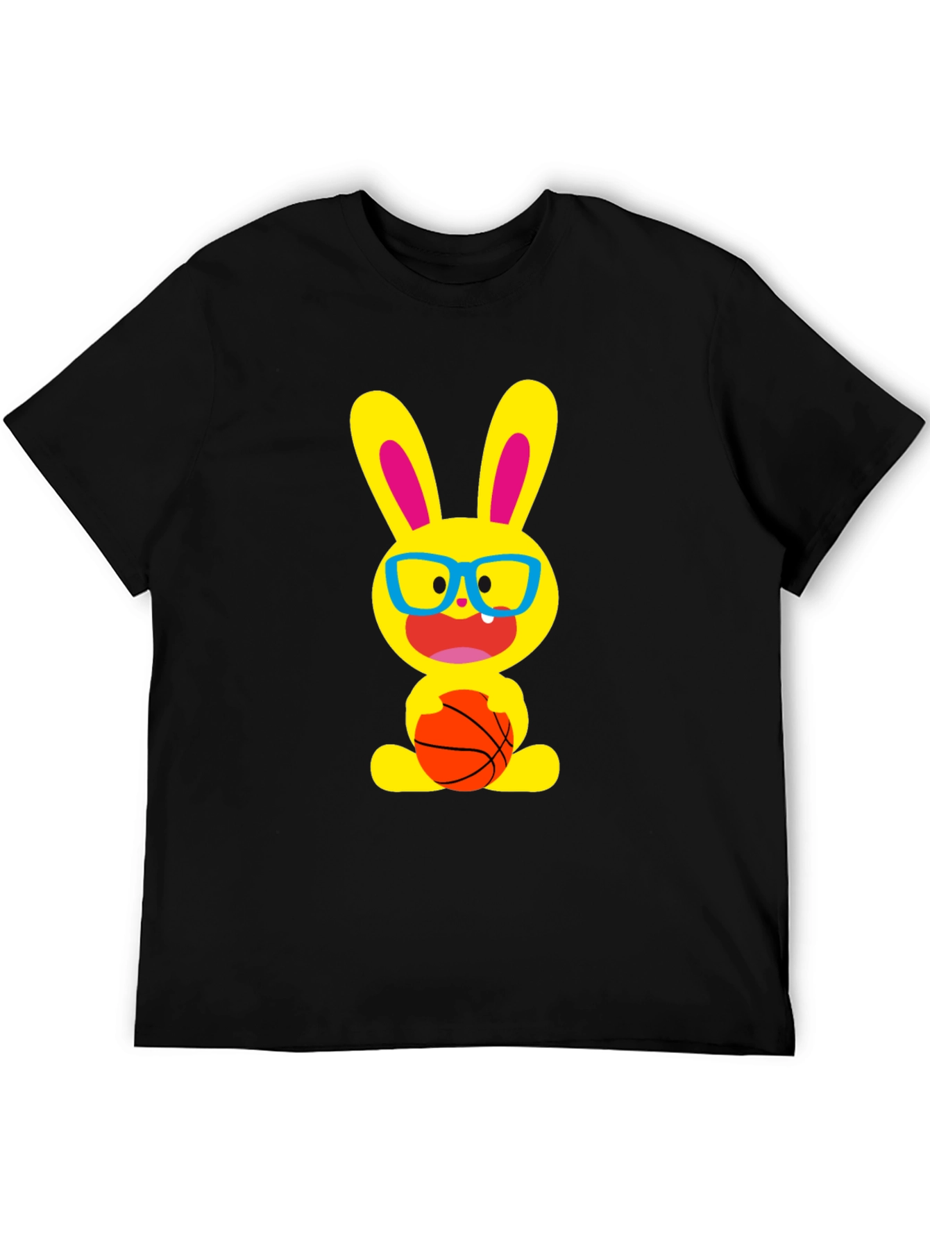 Funny Bunny Basketball T-Shirt - Black