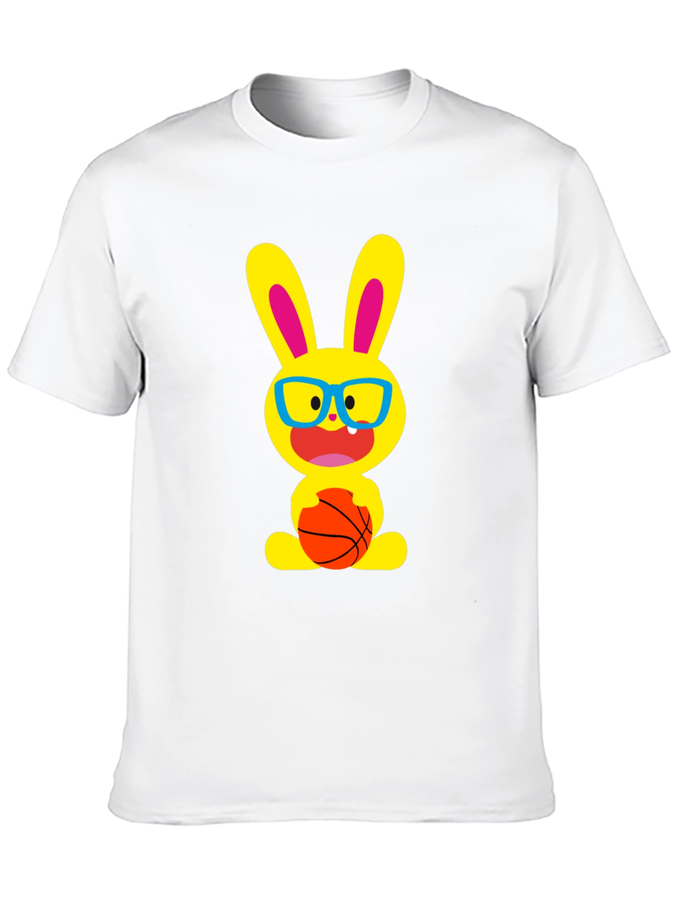 Funny Bunny Basketball T-Shirt - Black