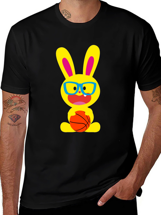 Funny Bunny Basketball T-Shirt - Black