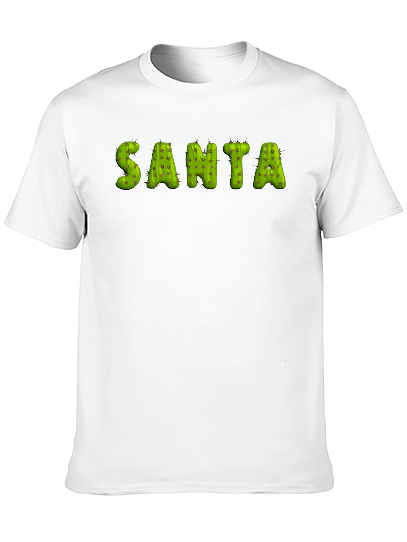 Cactus Santa Graphic Black T-Shirt