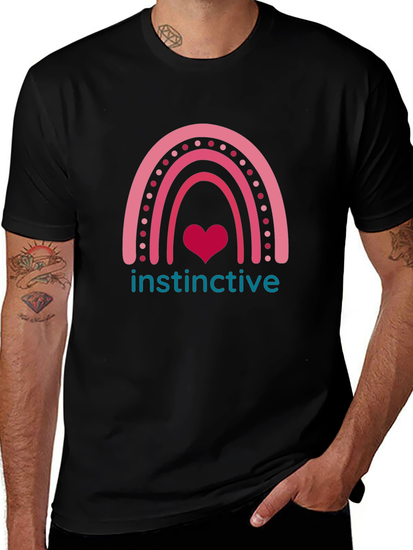 Instinctive Heart Rainbow Graphic T-Shirt