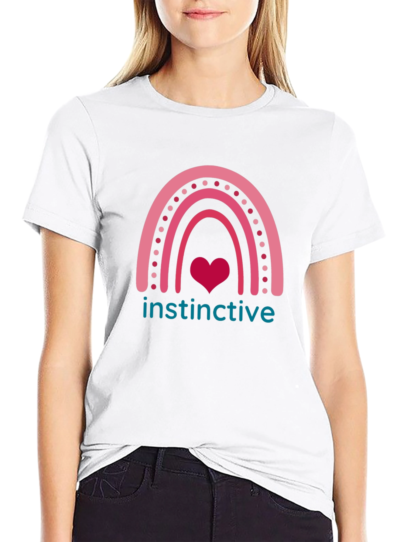 Instinctive Heart Rainbow Graphic T-Shirt