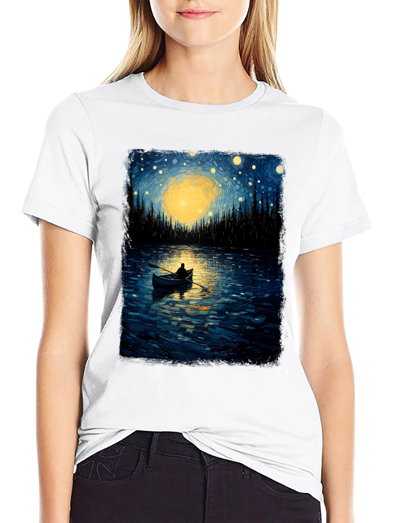 Starry Night Lake T-Shirt