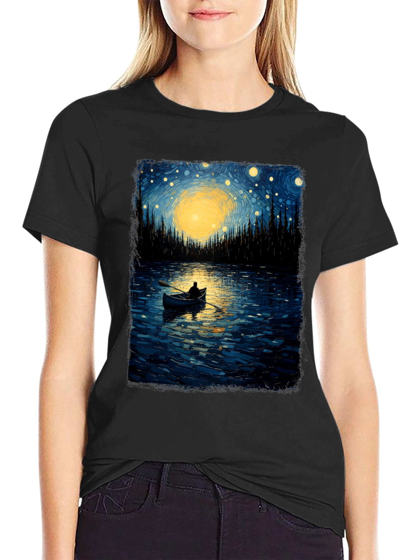 Starry Night Lake T-Shirt