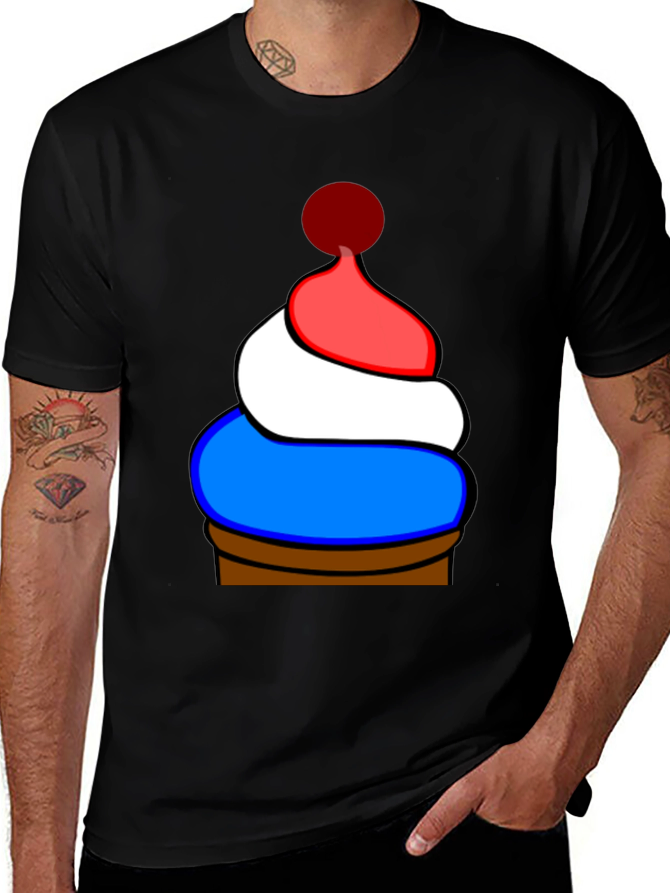 Novelty Patriotic Cupcake T-Shirt