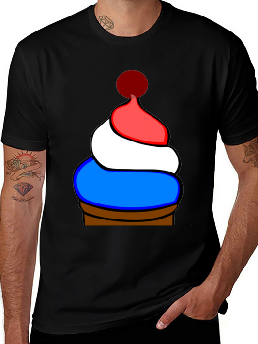 Novelty Patriotic Cupcake T-Shirt