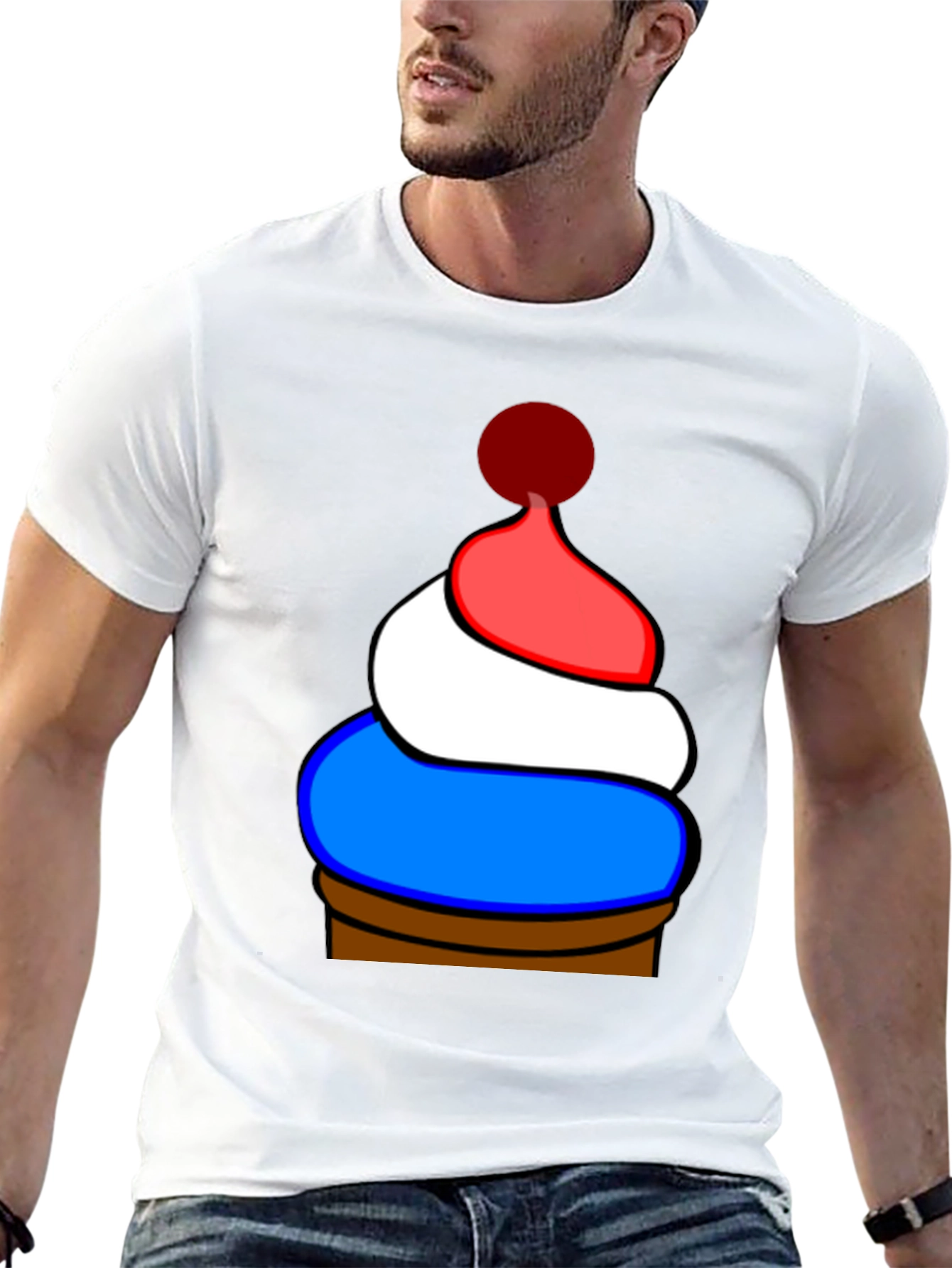 Novelty Patriotic Cupcake T-Shirt