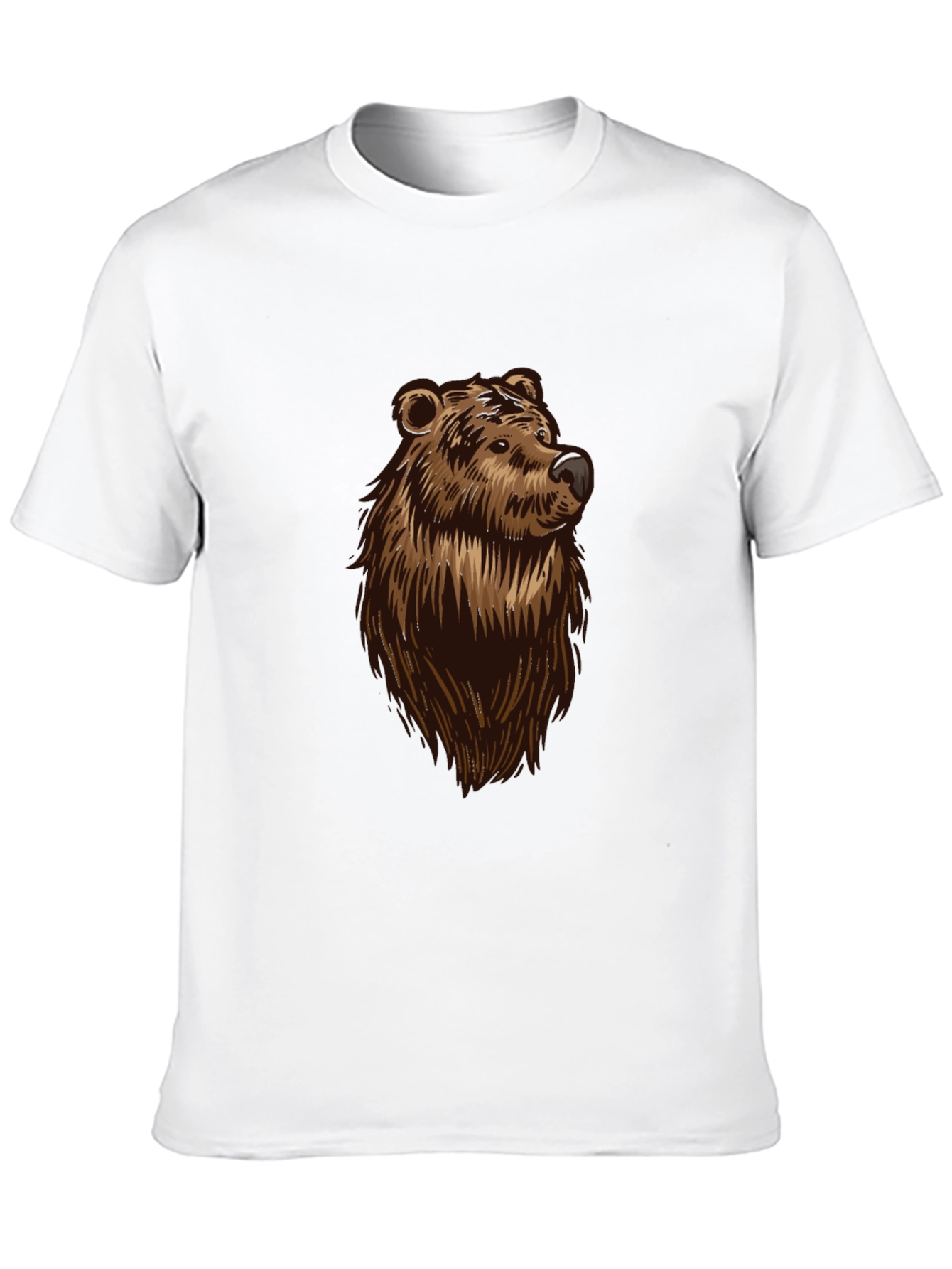 Bear Graphic Print Black T-Shirt