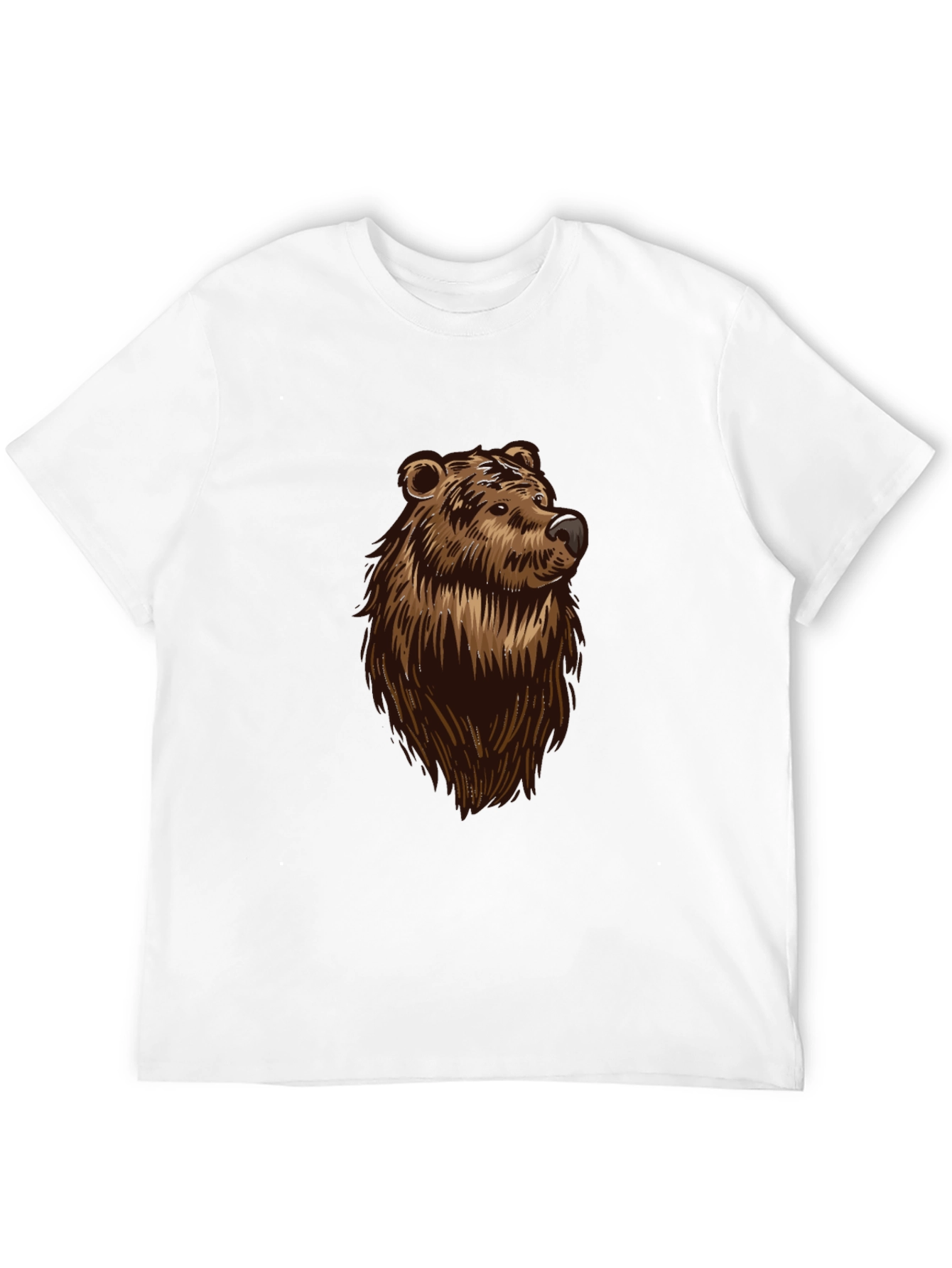 Bear Graphic Print Black T-Shirt