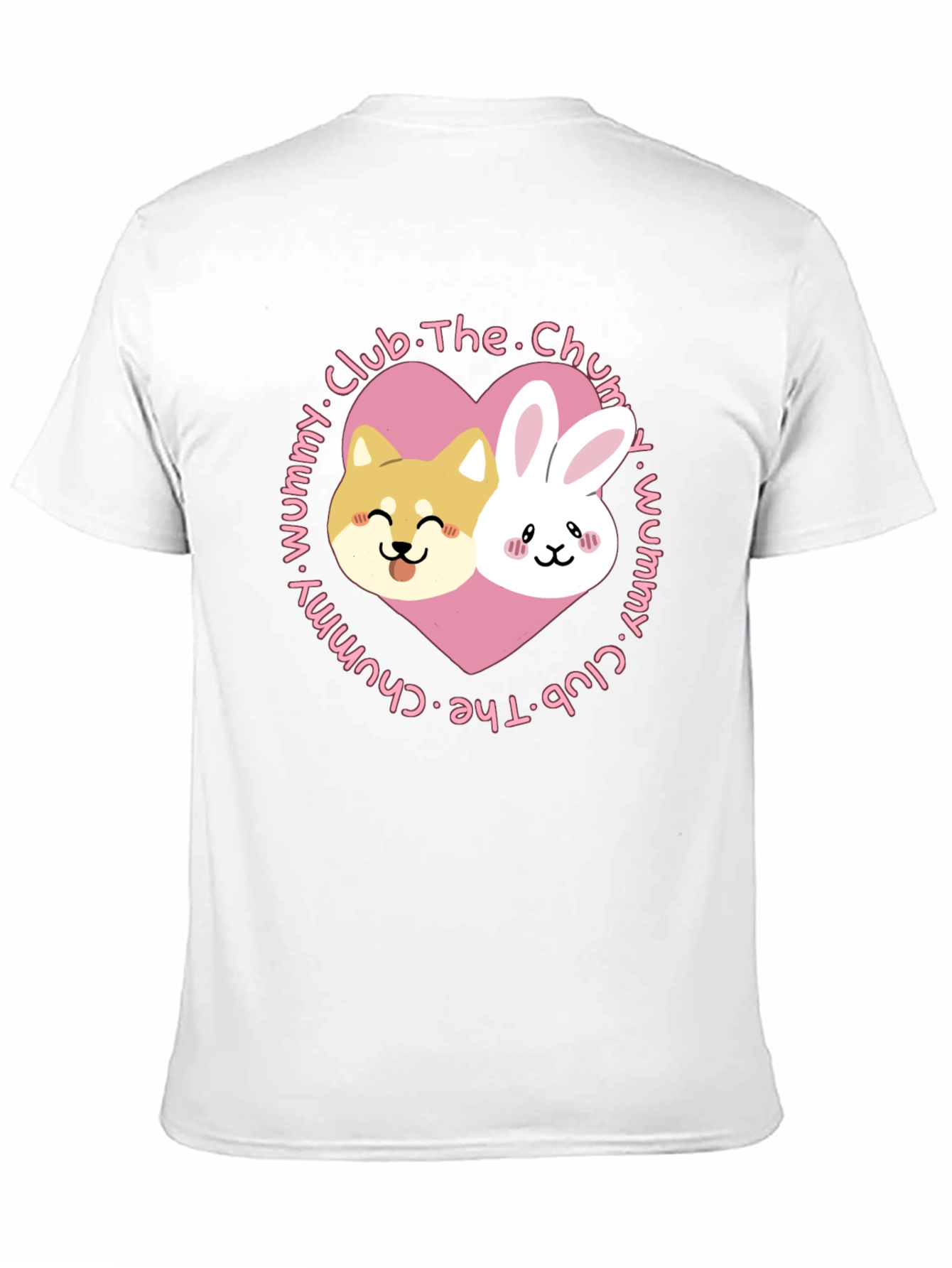 Cute Dog and Bunny Heart Graphic T-Shirt