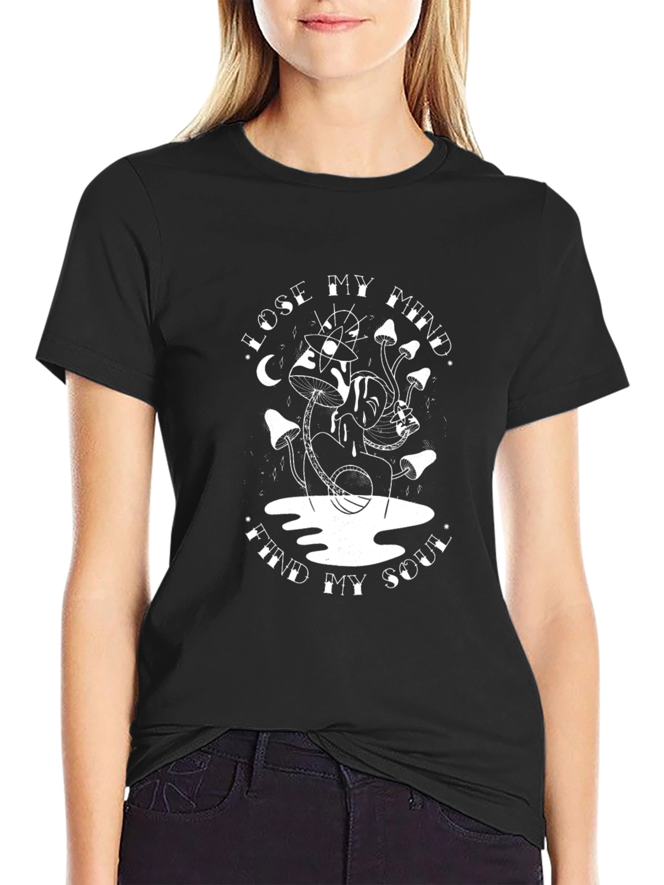 Lose My Mind Find My Soul Black Graphic Tee
