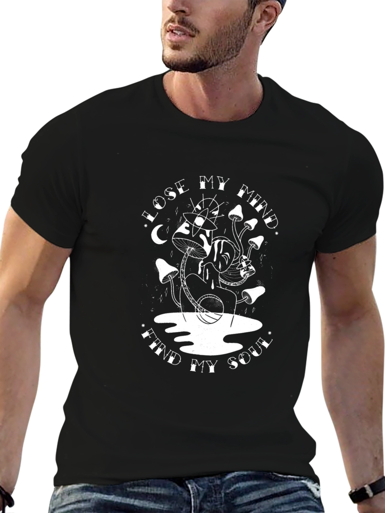 Lose My Mind Find My Soul Black Graphic Tee