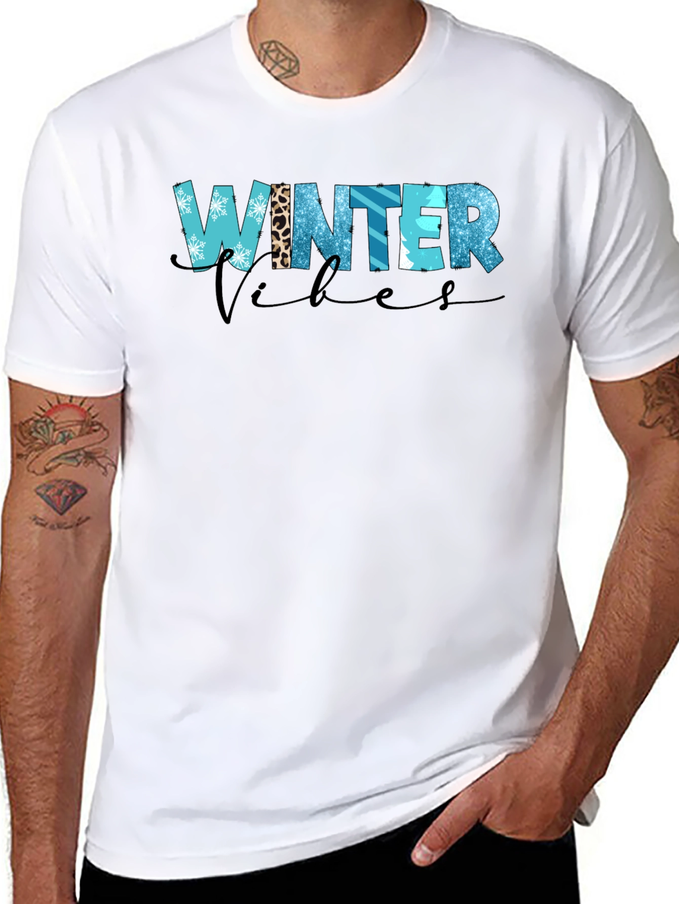 Winter Vibes Graphic Tee - Trendy Holiday Shirt