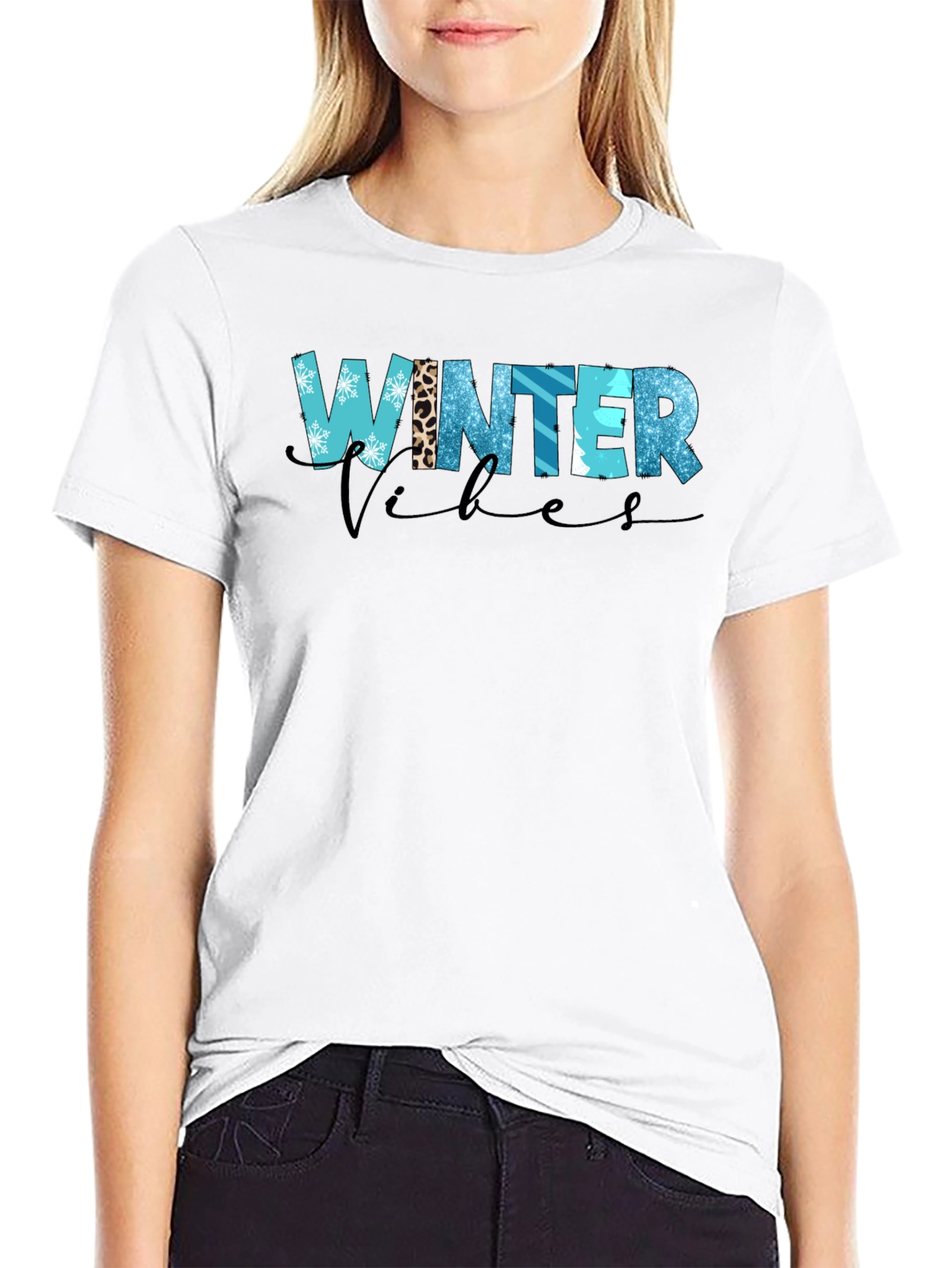 Winter Vibes Graphic Tee - Trendy Holiday Shirt
