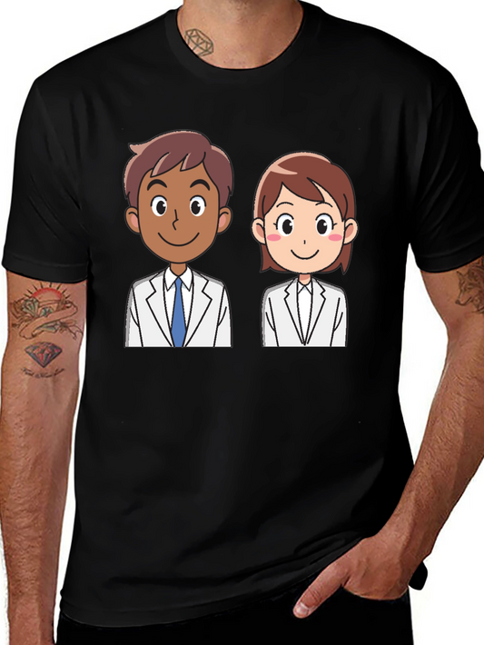Doctor Cartoon Graphic Tee - Unisex Black T-Shirt